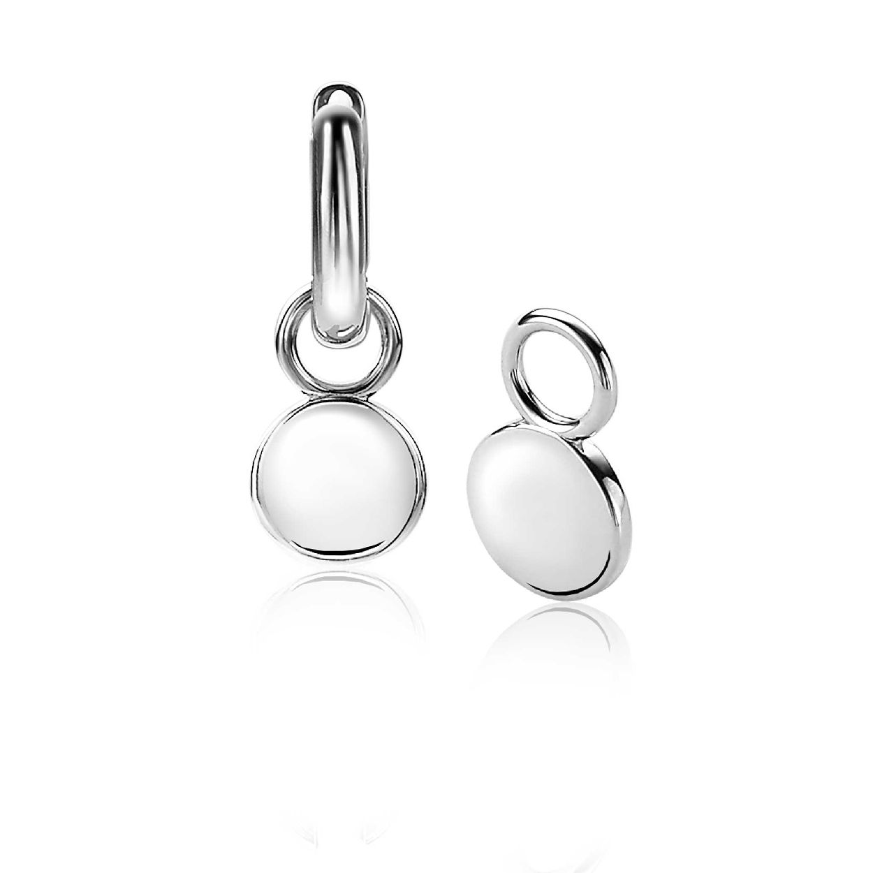 ZINZI zilveren oorbedels in de vorm van een rond, glanzen plaatje (8mm). Hang deze oorbedels sierlijk aan je zilveren ZINZI oorringen. De oorringen zijn niet bij de prijs inbegrepen. Vervaardigd van eerste gehalte zilver (925) en voorzien van een extra rodiumlaag voor een langdurige glans.