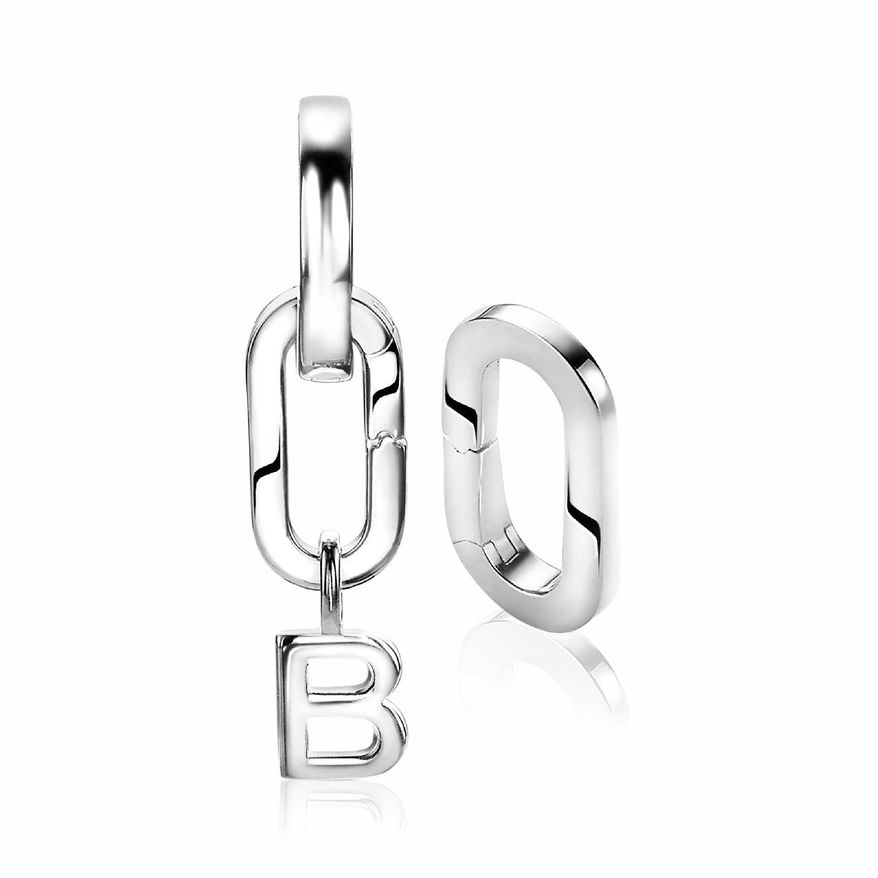 ZINZI zilveren ovale oorbedels  sluitring 16mm voor je losse hangertjes ZICH2060