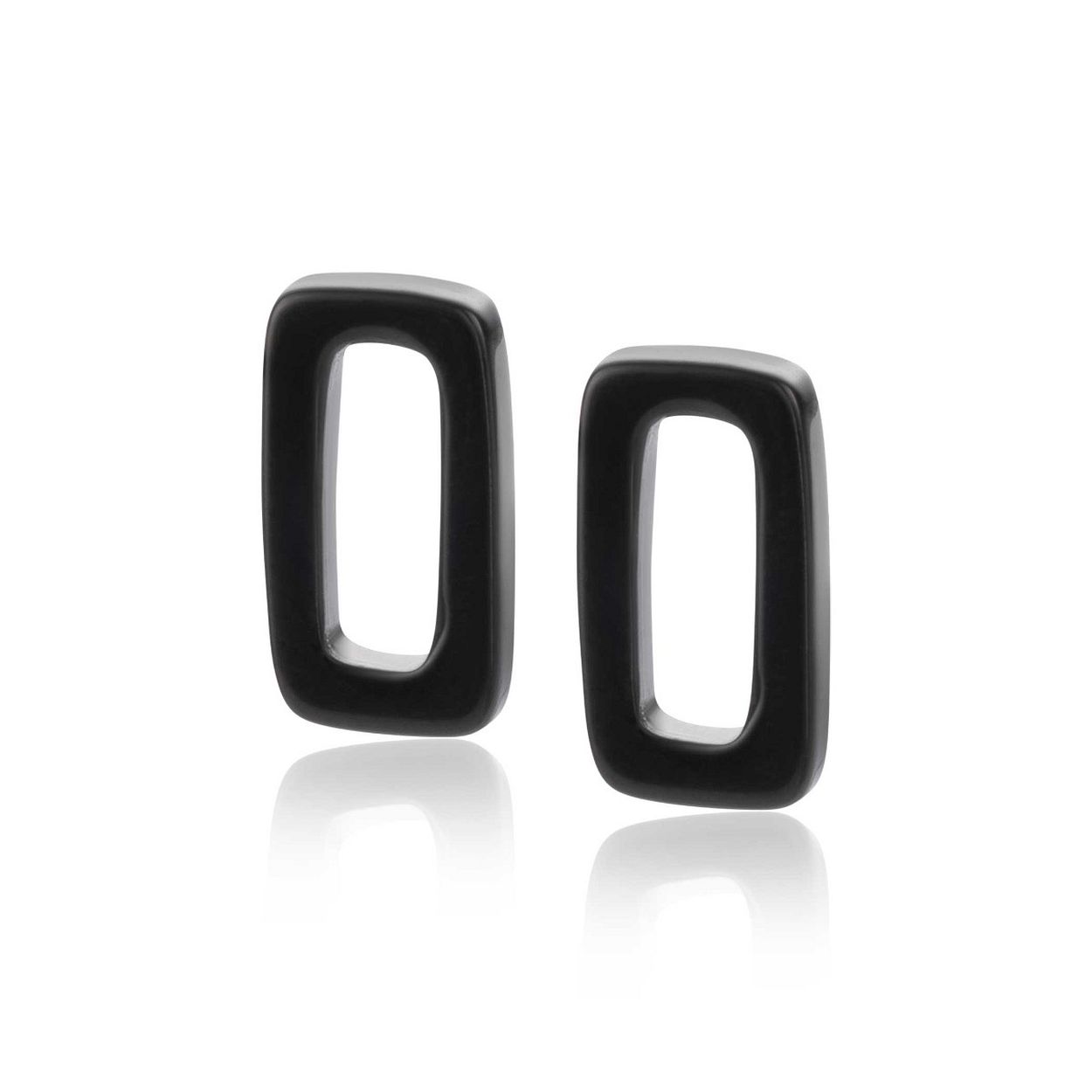 ZINZI rechthoekige oorbedels in 16mm, vervaardigd van echte zwarte onyx edelstenen. Hang ze gemakkelijk aan je ZINZI oorringen. De open ruimte is 5mm, waardoor deze oorbedels ook aan brede oorringen gehangen kunnen worden.