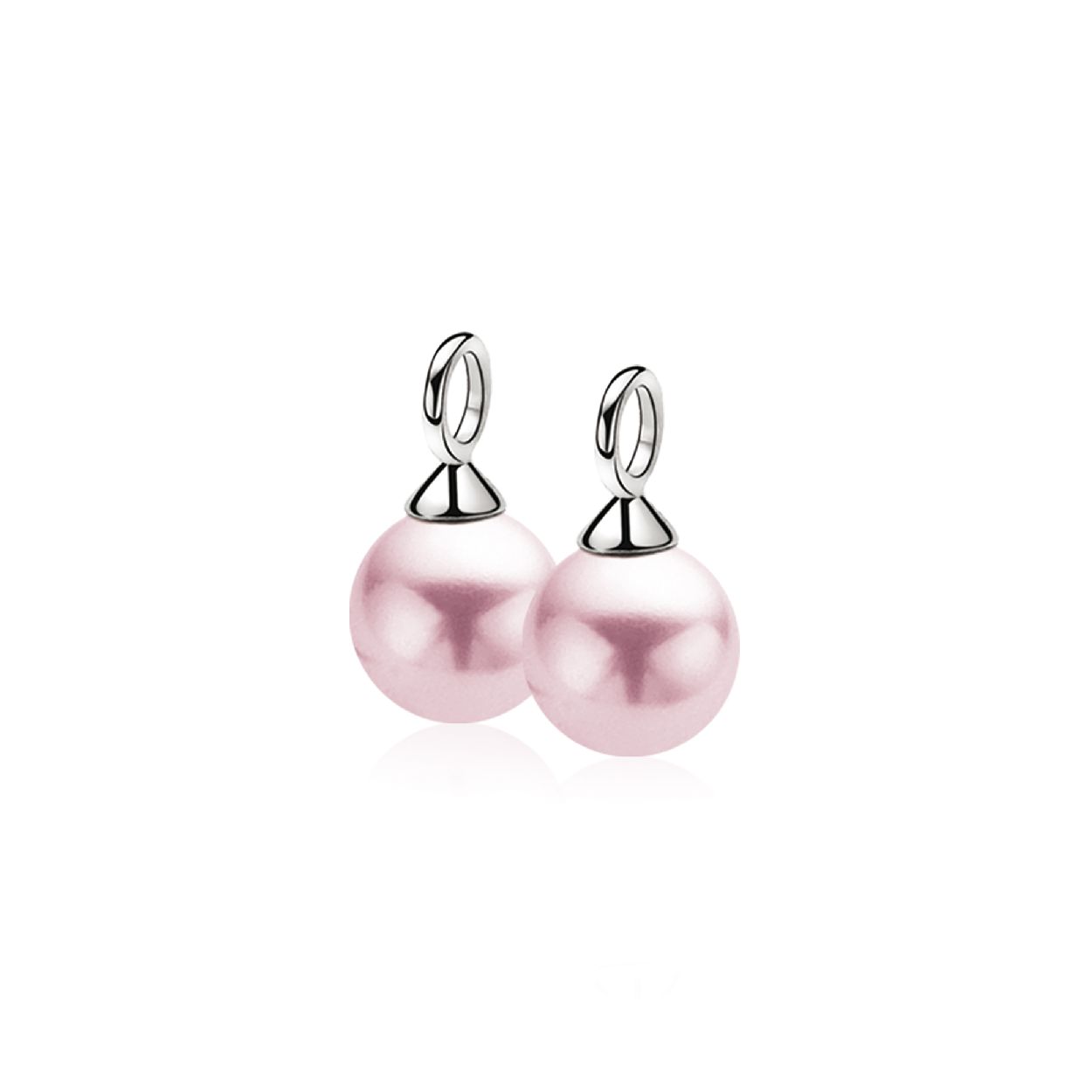 ZINZI zilveren oorbedels parel roze ZICH266R