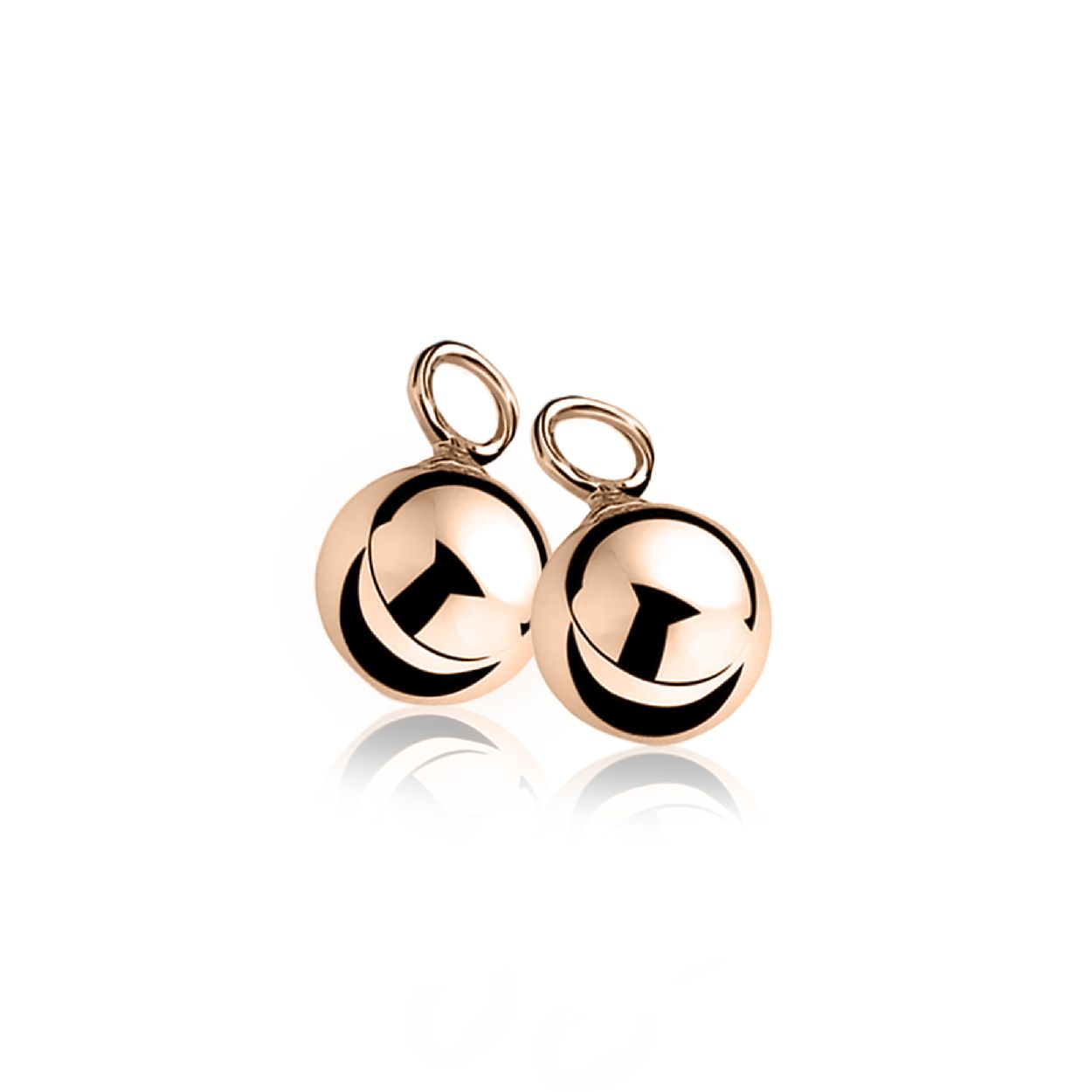 ZINZI zilveren oorbedels rose verguld bol 10mm ZICH716R
