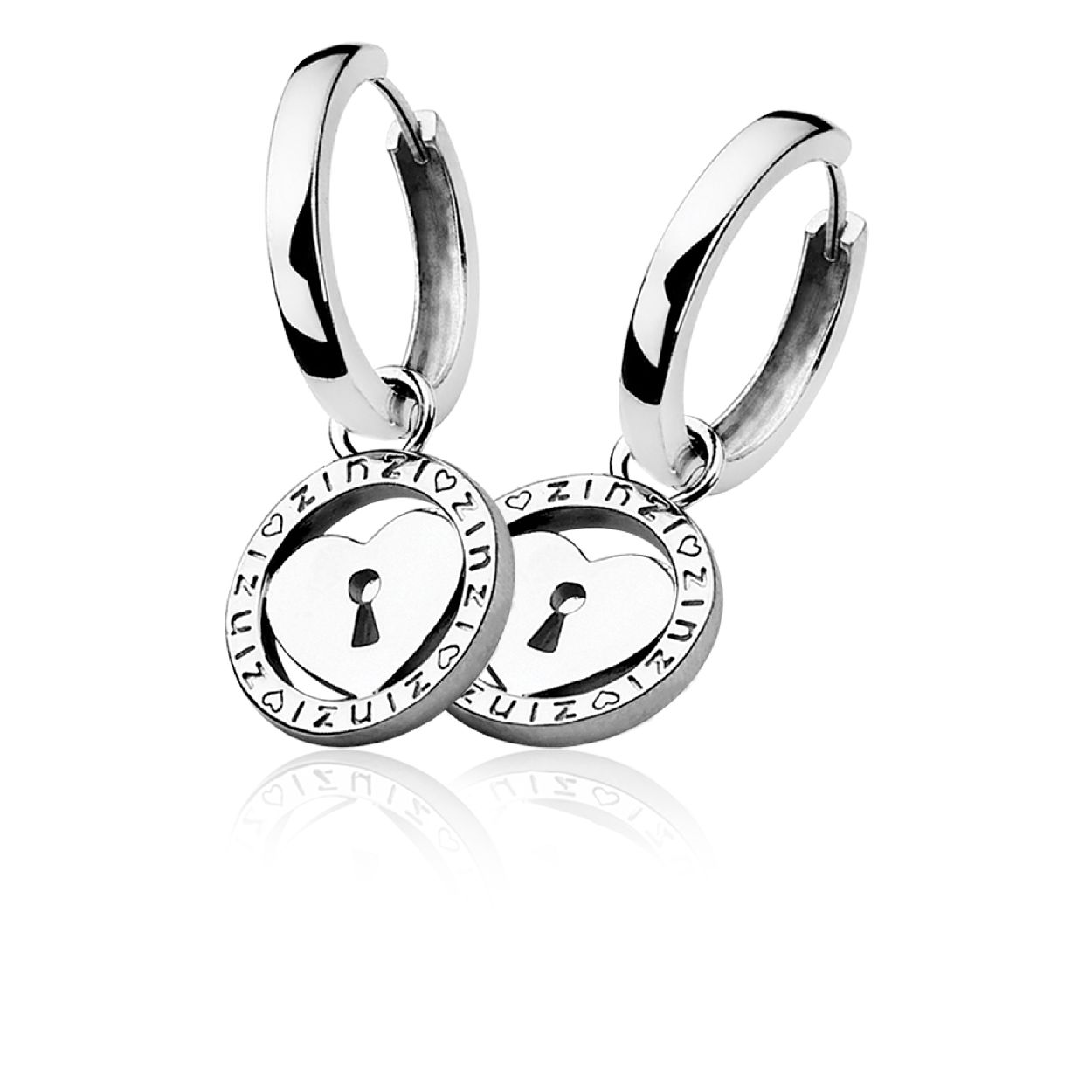 ZINZI zilveren oorbedels wit ZICH719