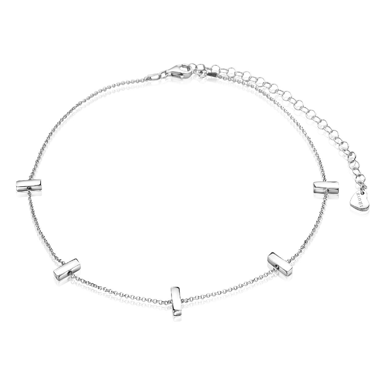 ZINZI zilveren choker 32 plus 7cm staafjes ZICHOK1493