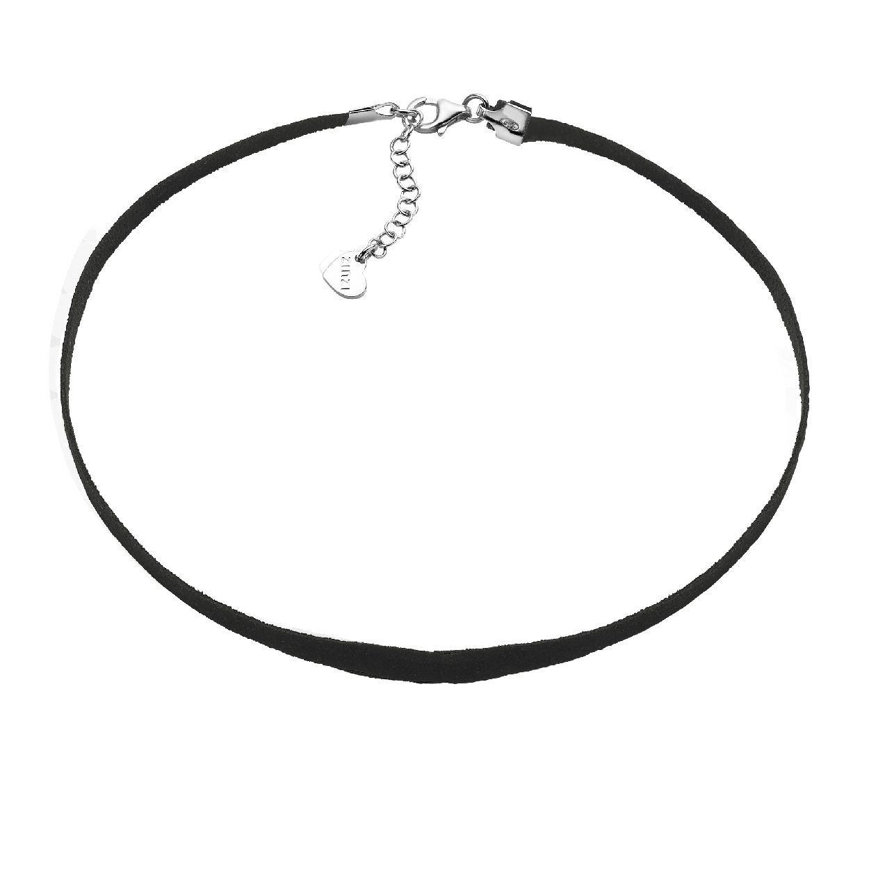 ZINZI choker 32 plus 7cm zwart leer ZICHOK1502