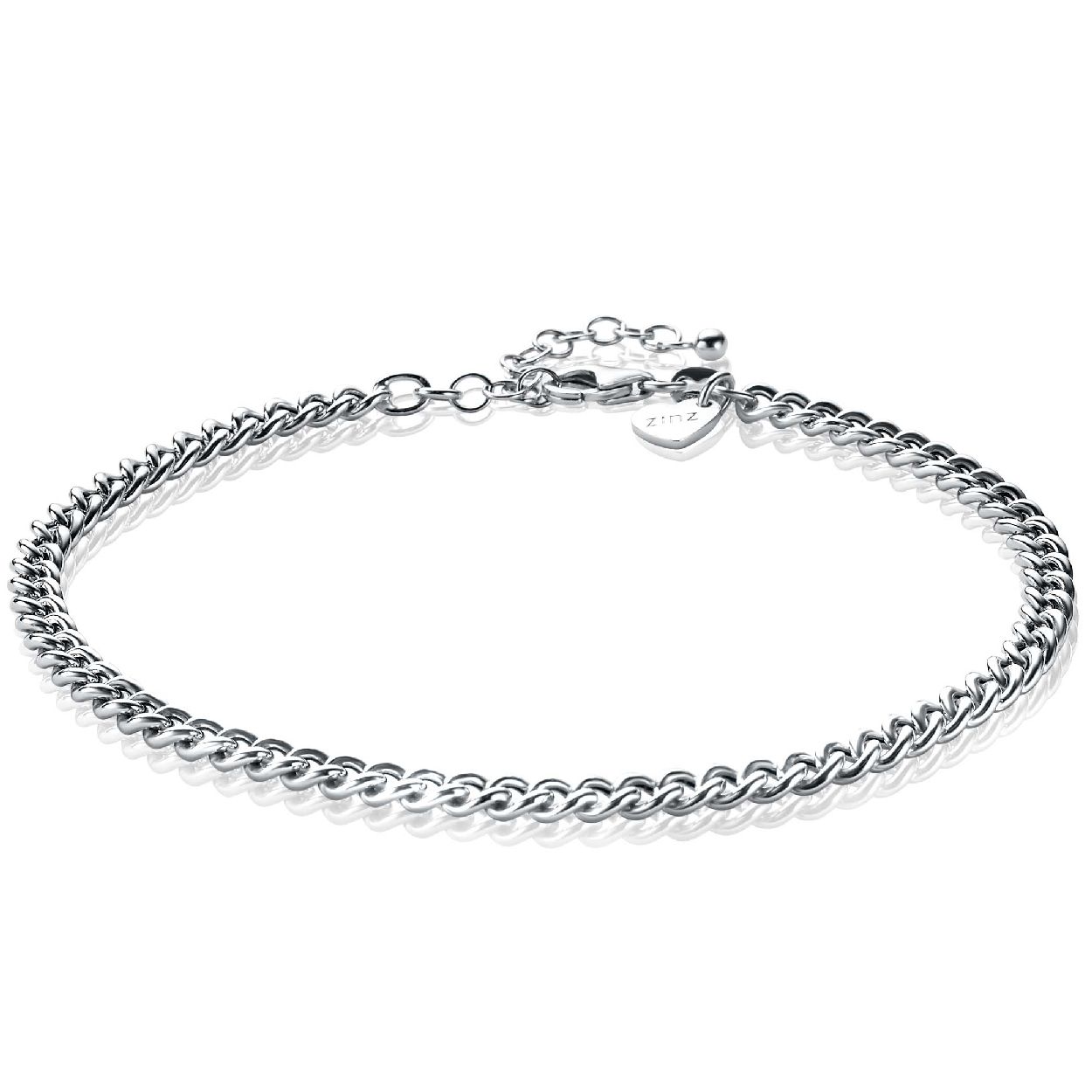 ZINZI zilveren stoere enkelband met een 4,5mm brede gourmet schakel. De lengte van de enkelband is 23cm én voorzien van een extra verlengkettinkje van 4cm, waardoor iedere enkel (smal of breed) deze 'glimmers' kan dragen. Met herkenbaar Zinzi hartje bij de sluiting. De enkelband is vervaardigd van eerste gehalte zilver (925) en voorzien van een extra rodiumlaag voor een langdurige glans.