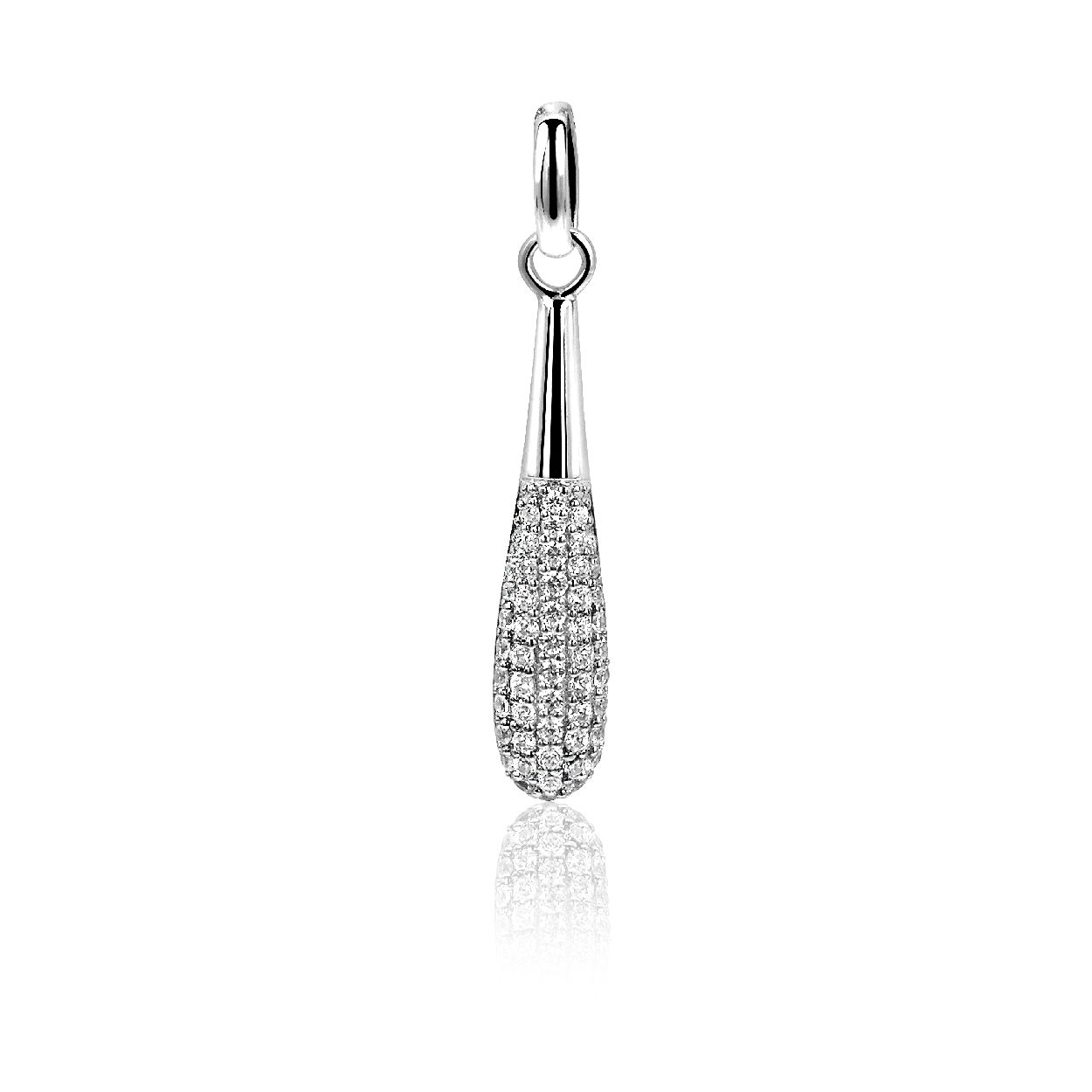 Zinzi zilveren pegelhanger wit ZIH1027