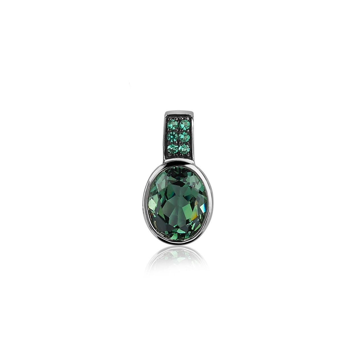 Zinzi zilveren hanger groen ZIH1045G