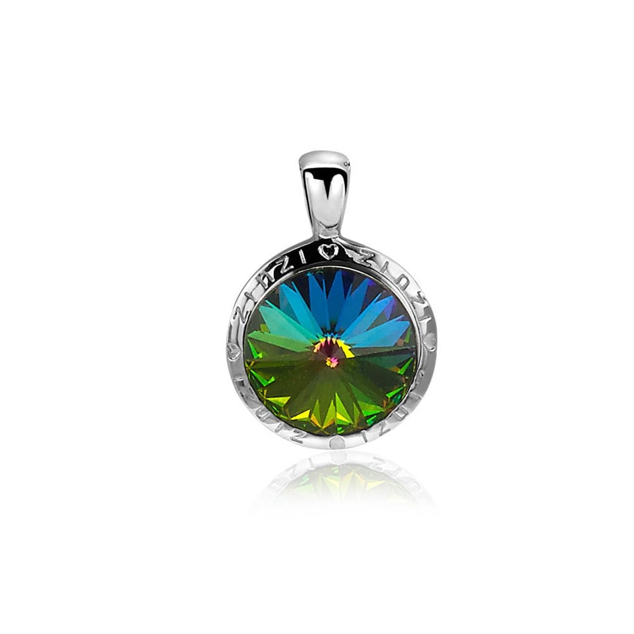 ZINZI zilveren hanger Swarovski multicolour rond 17mm