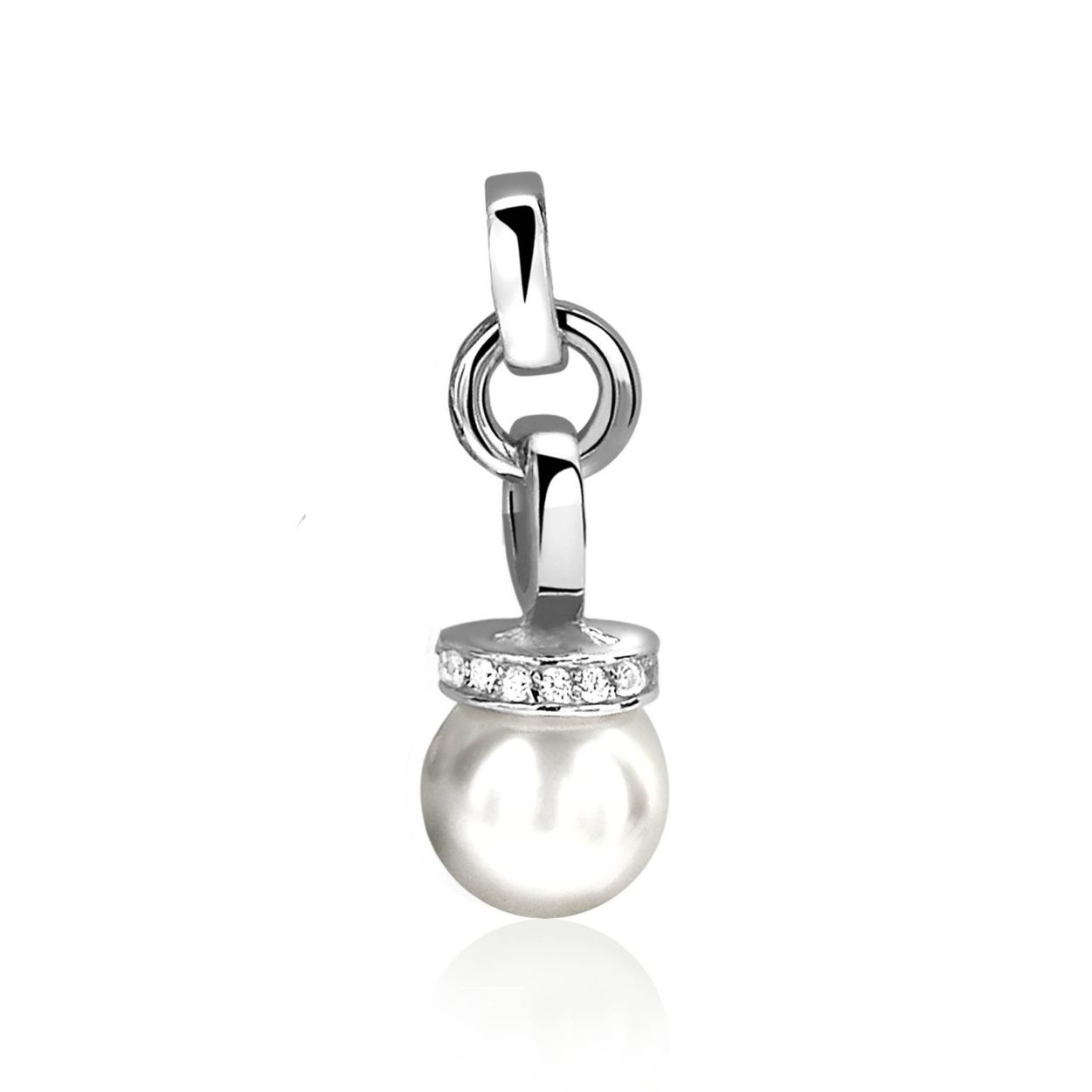 Zinzi zilveren hanger parel wit 12mm ZIH1062