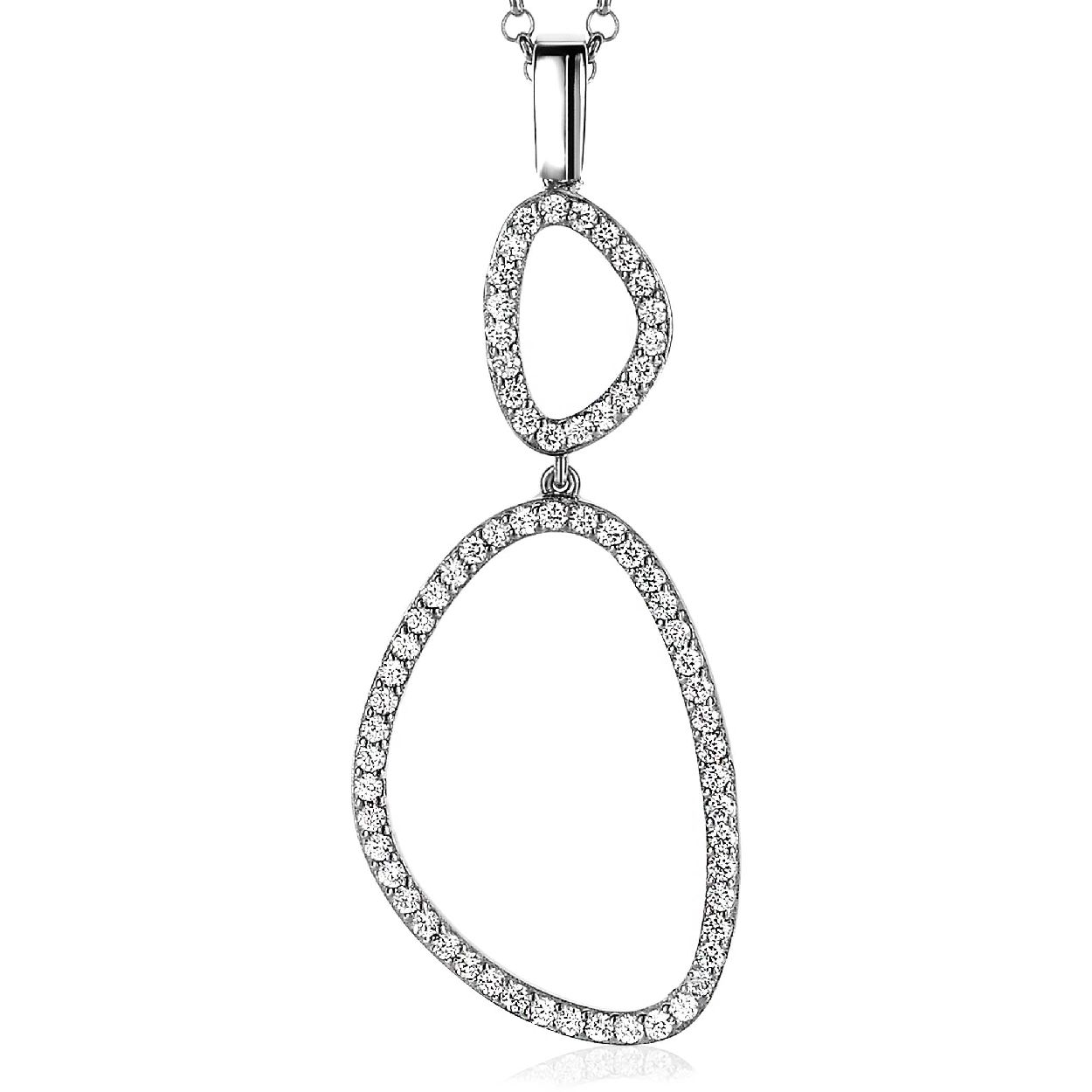 ZINZI zilveren fantasie hanger wit ZIH1245Z