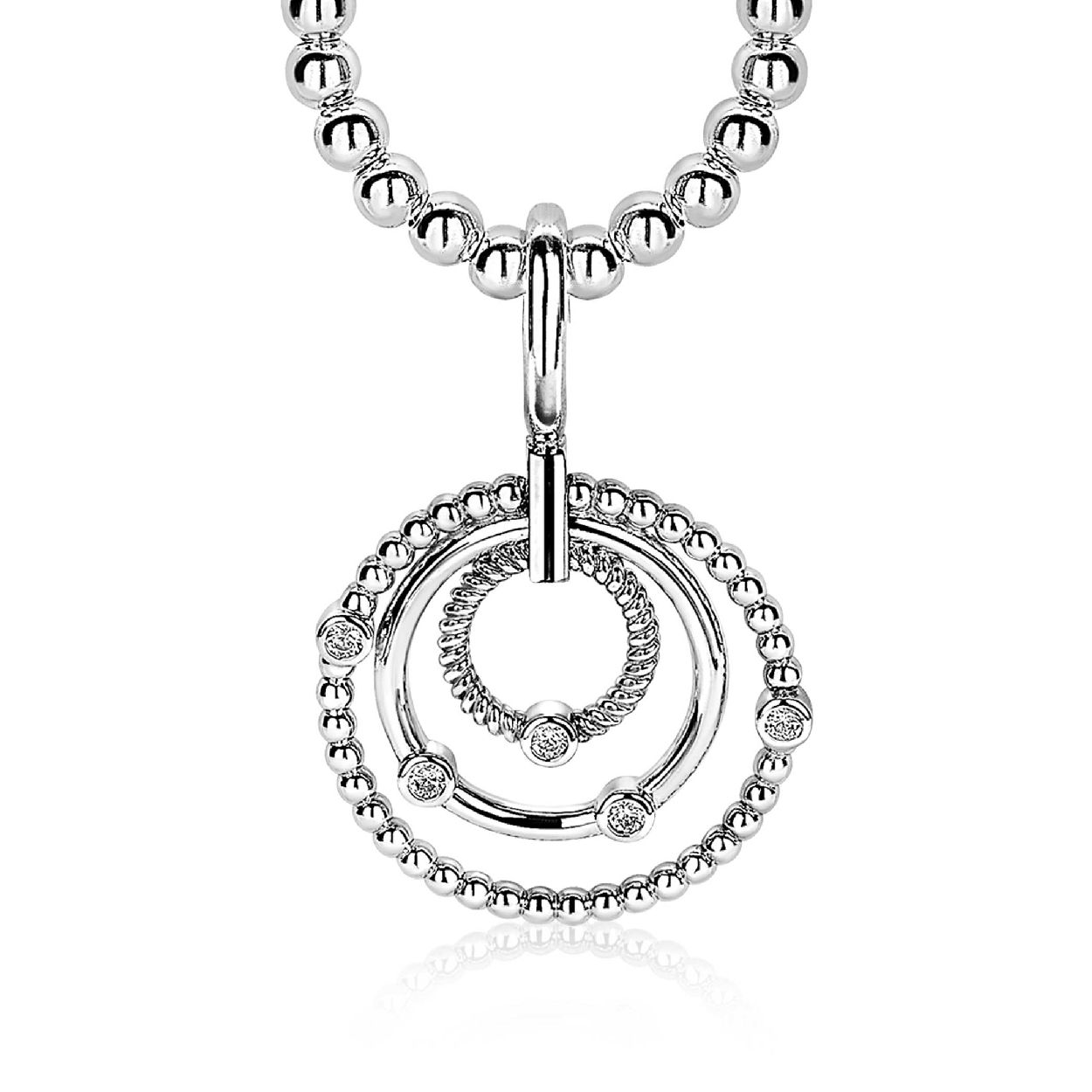ZINZI zilveren luxe hanger rond clip-hangoog 39mm ZIH1673