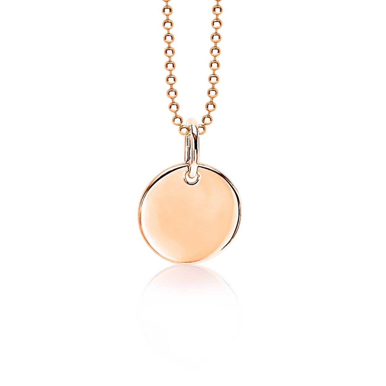 ZINZI zilveren hanger rose verguld glad rond 12mm ZIH1825R