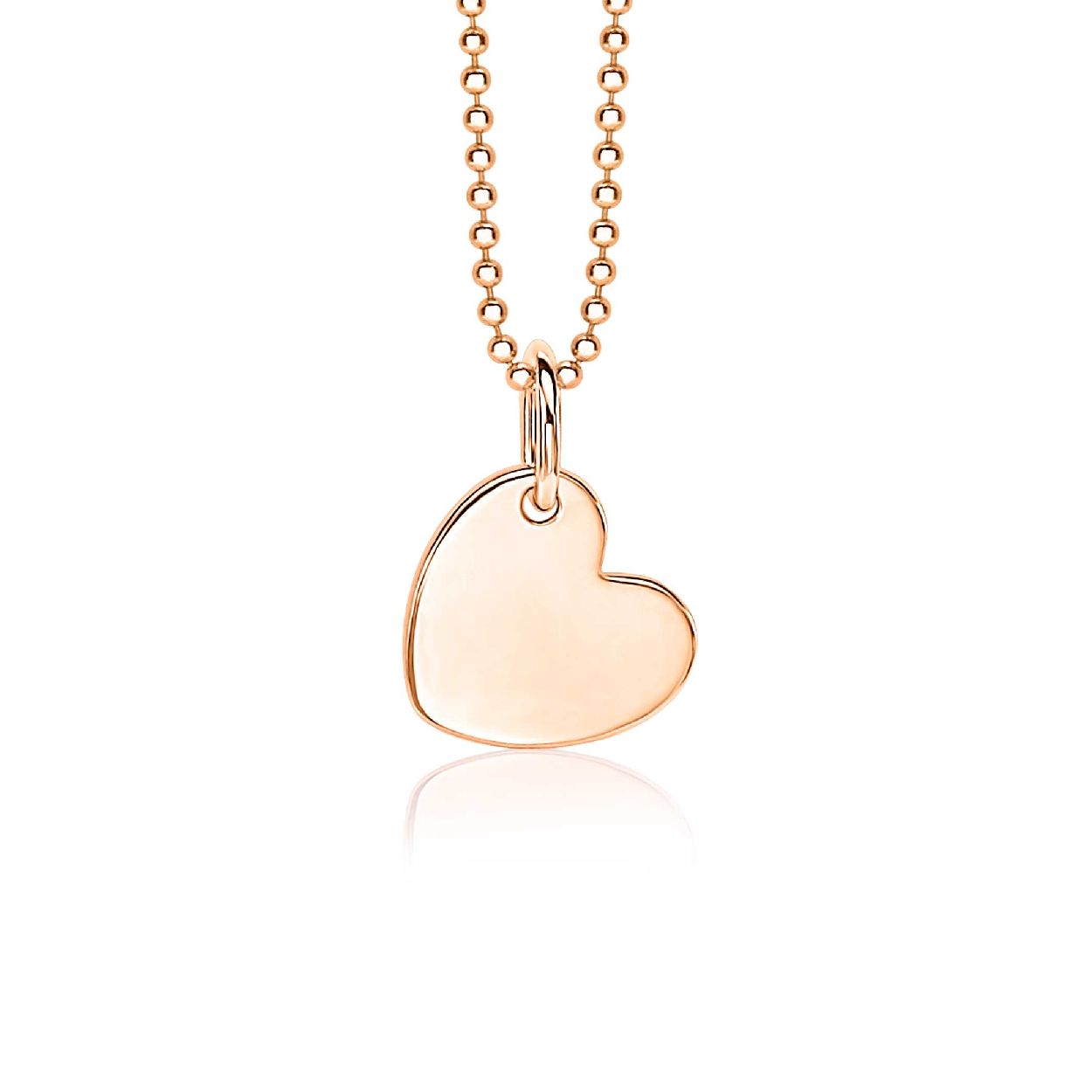 ZINZI zilveren hanger rose verguld glad hartje 12mm ZIH1826R