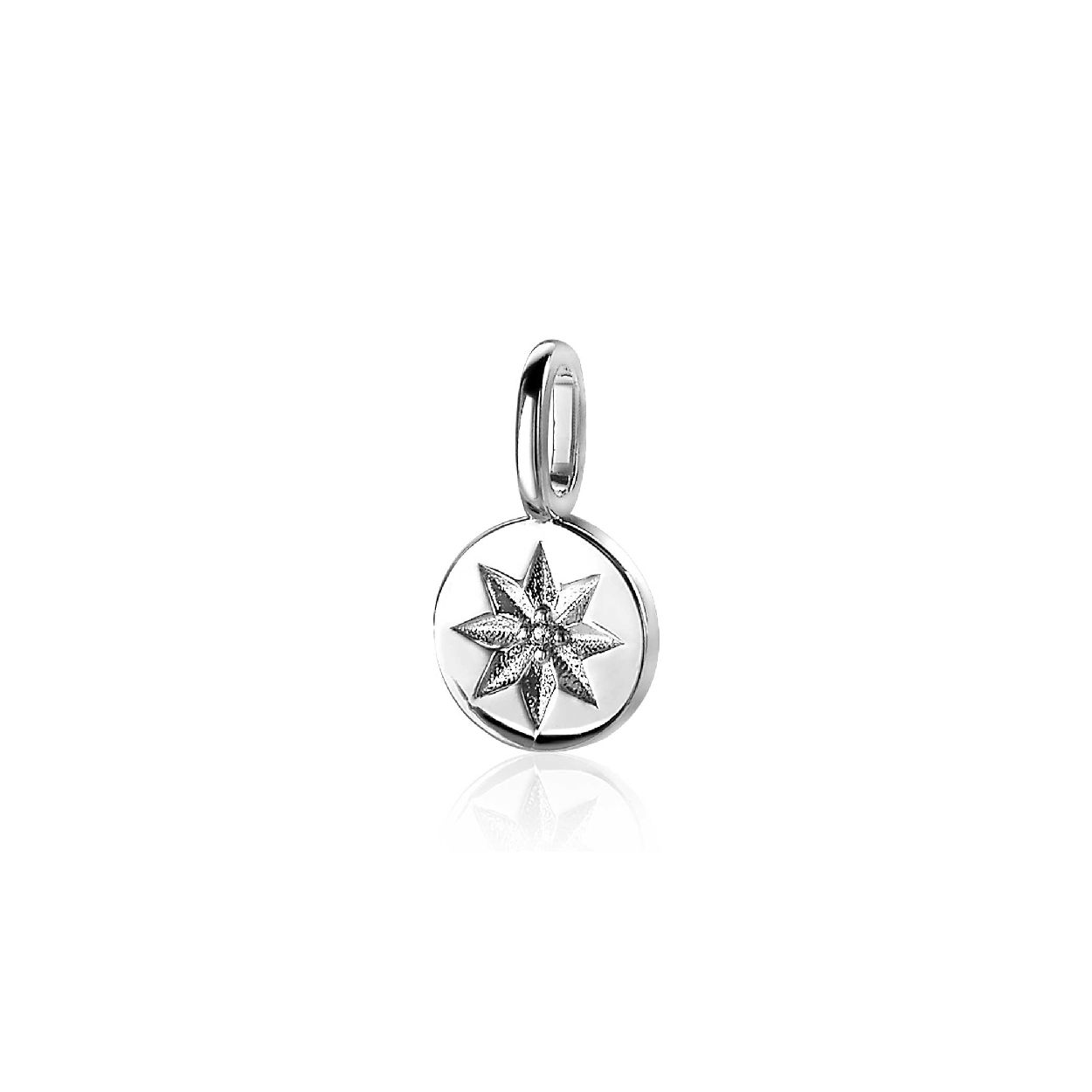 ZINZI zilveren ronde hanger zonnetje ZIH2068 (zonder collier)