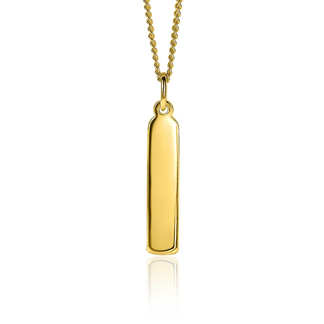 ZINZI zilveren hanger 14K geel verguld 32mm langwerpige plaat ZIH2213G