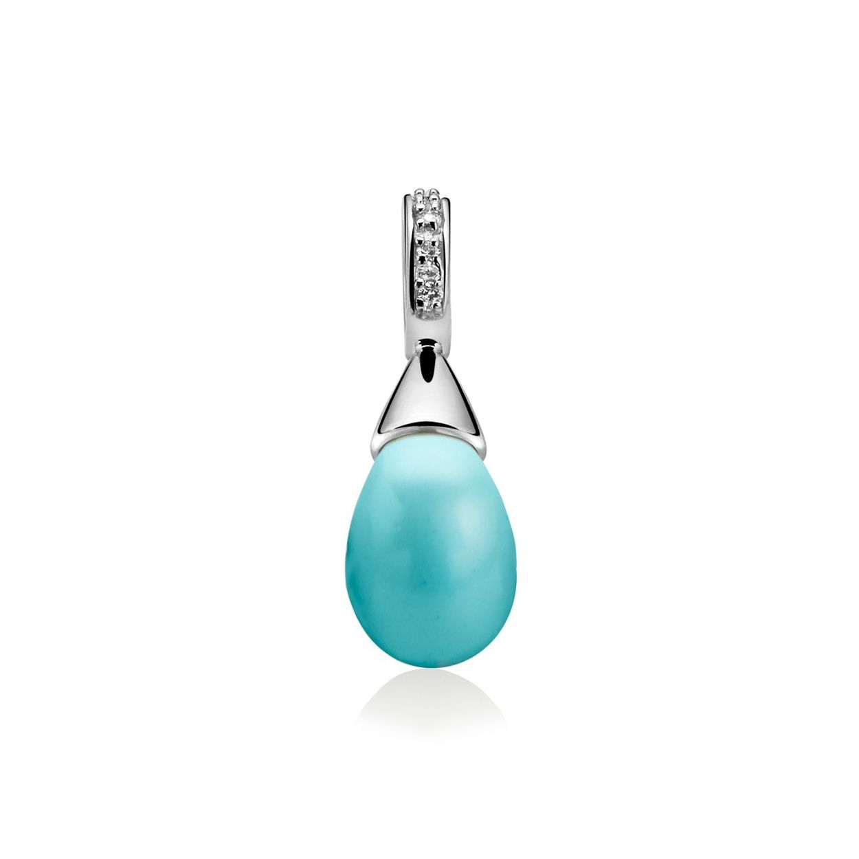 Zinzi zilveren parelhanger turquoise ZIH394T