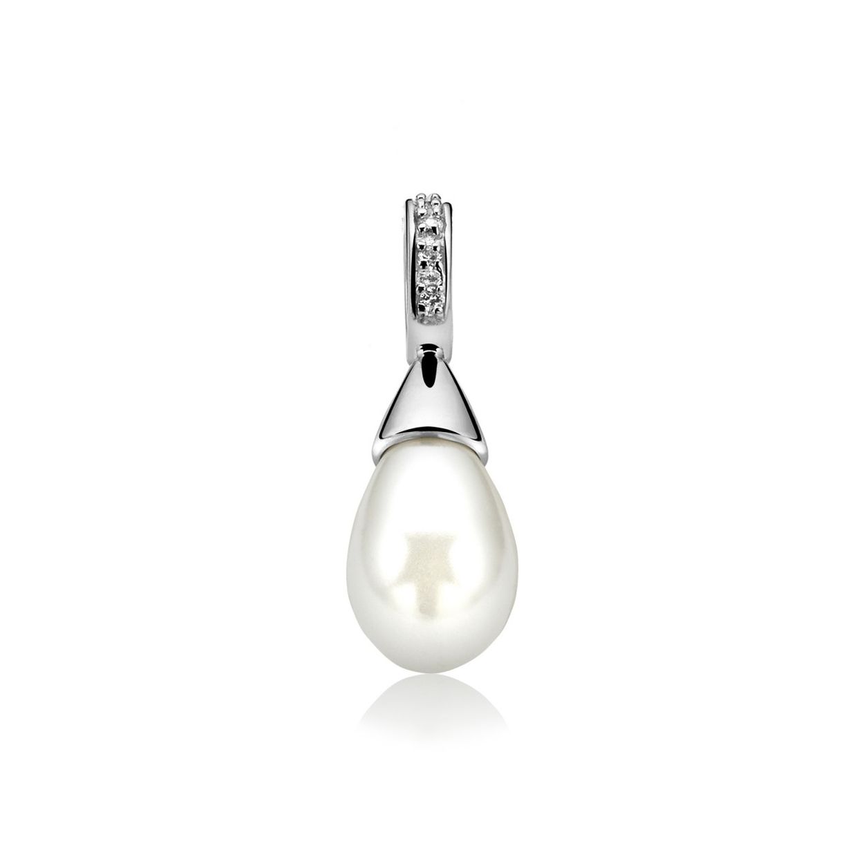 Zinzi zilveren parelhanger wit ZIH394W