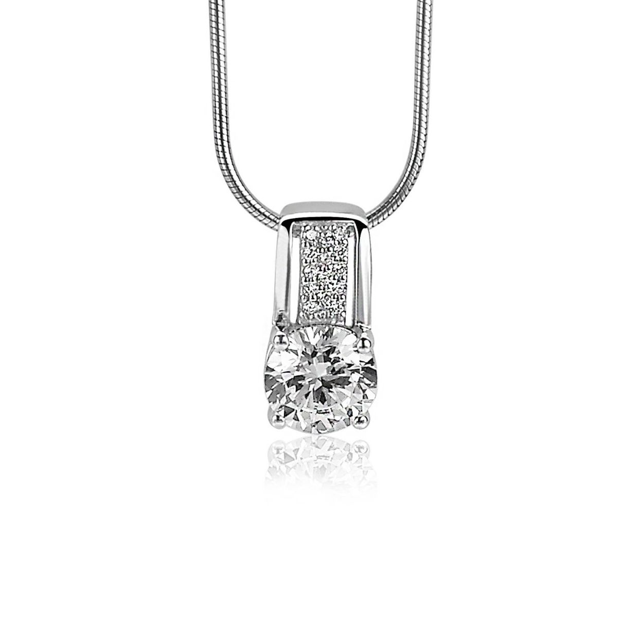 Zinzi zilveren hanger wit ZIH769