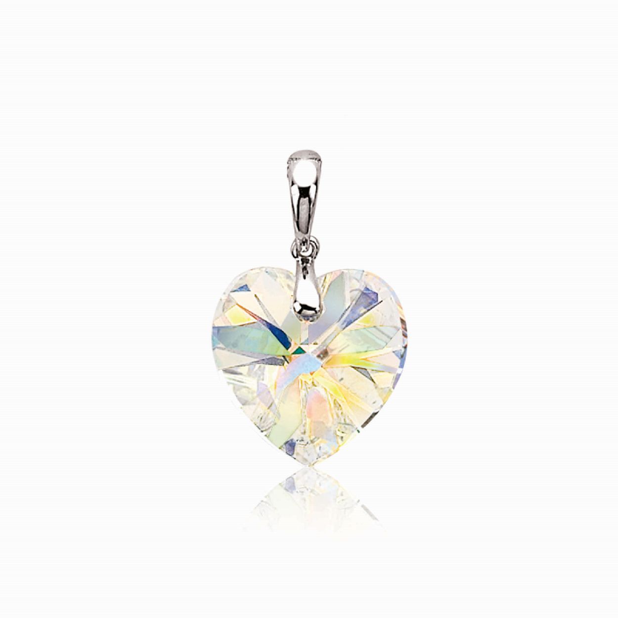 Zinzi zilveren hart hanger Swarovski wit ZIH903