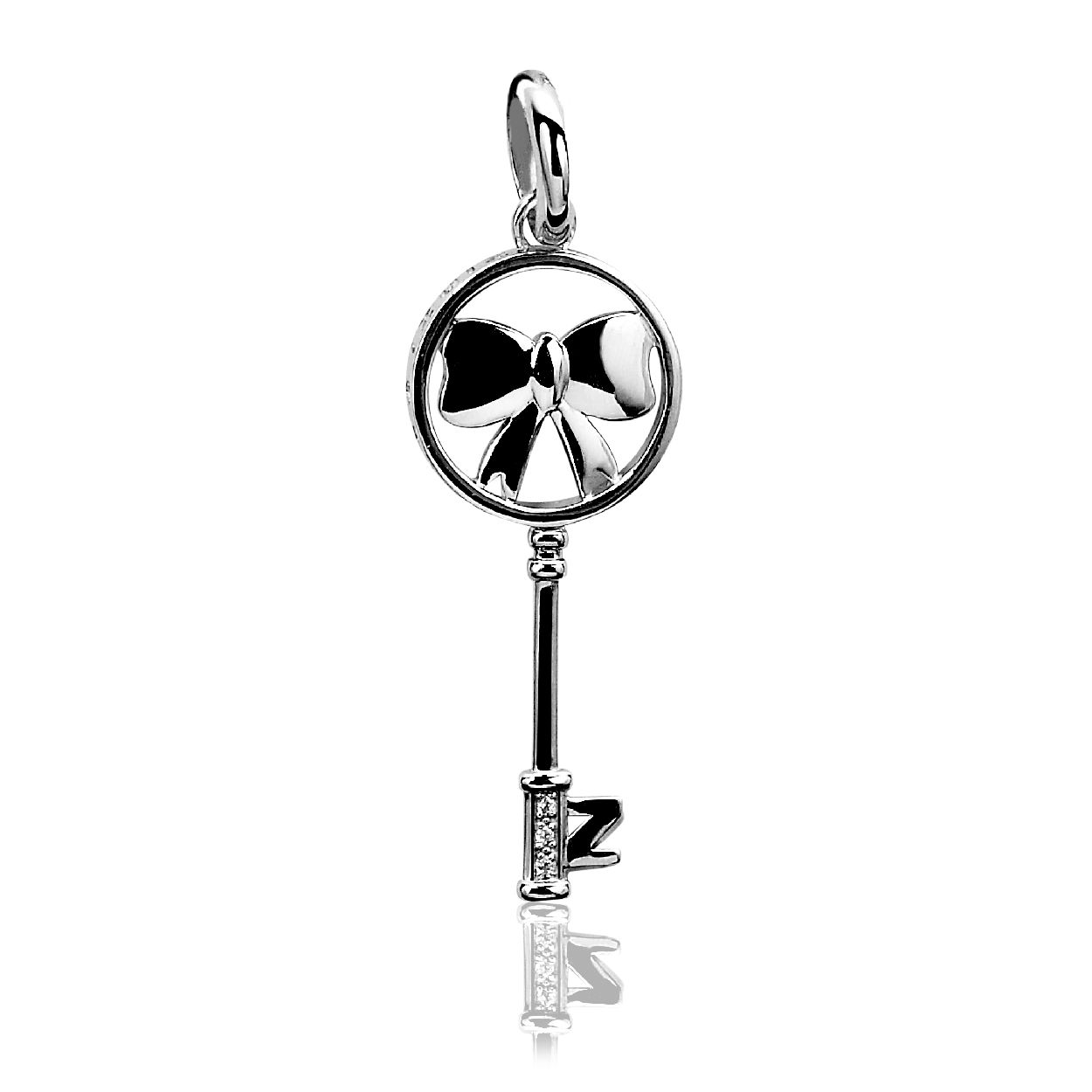 Zinzi zilveren hanger sleutel wit ZIH926