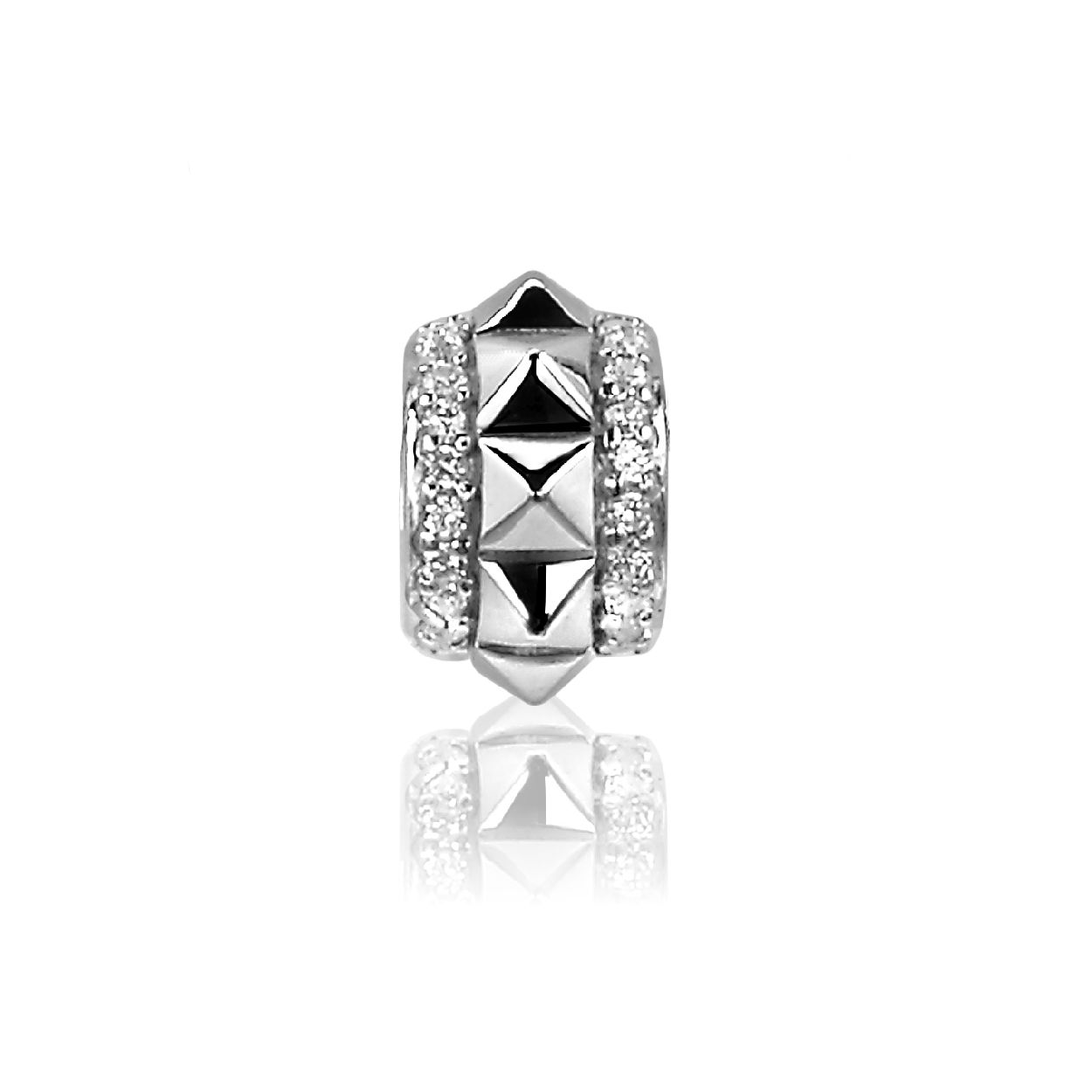 Zinzi zilveren ronde hanger studs wit ZIH993