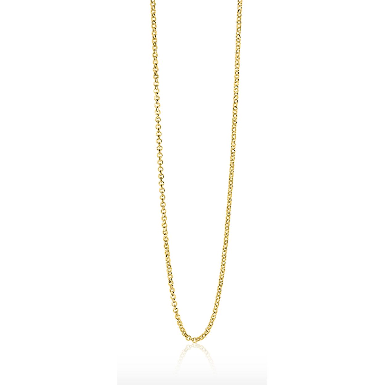 45cm ZINZI zilveren jasseron ketting geel verguld ZILC-J45G