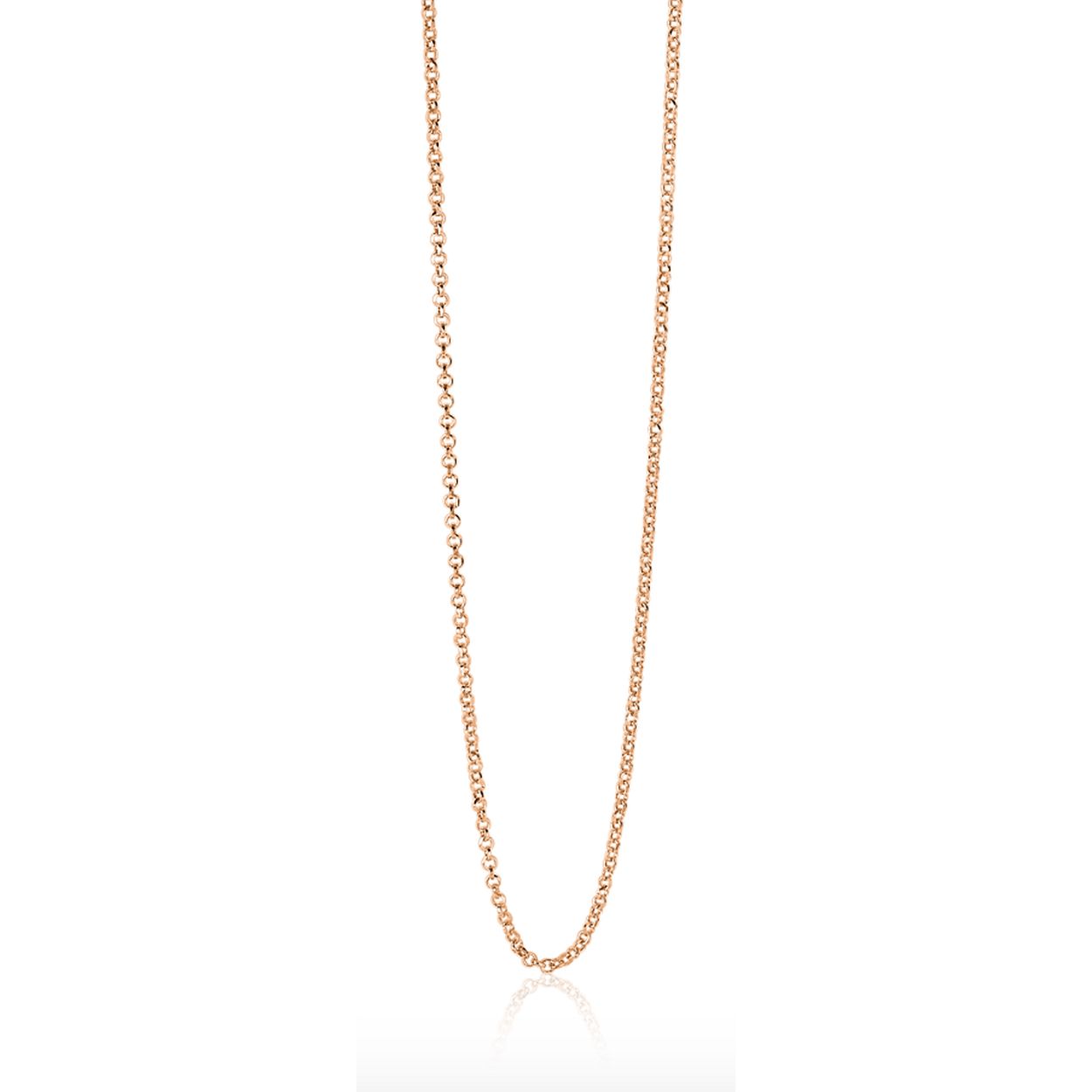 45cm ZINZI zilveren jasseron ketting rose verguld ZILC-J45R