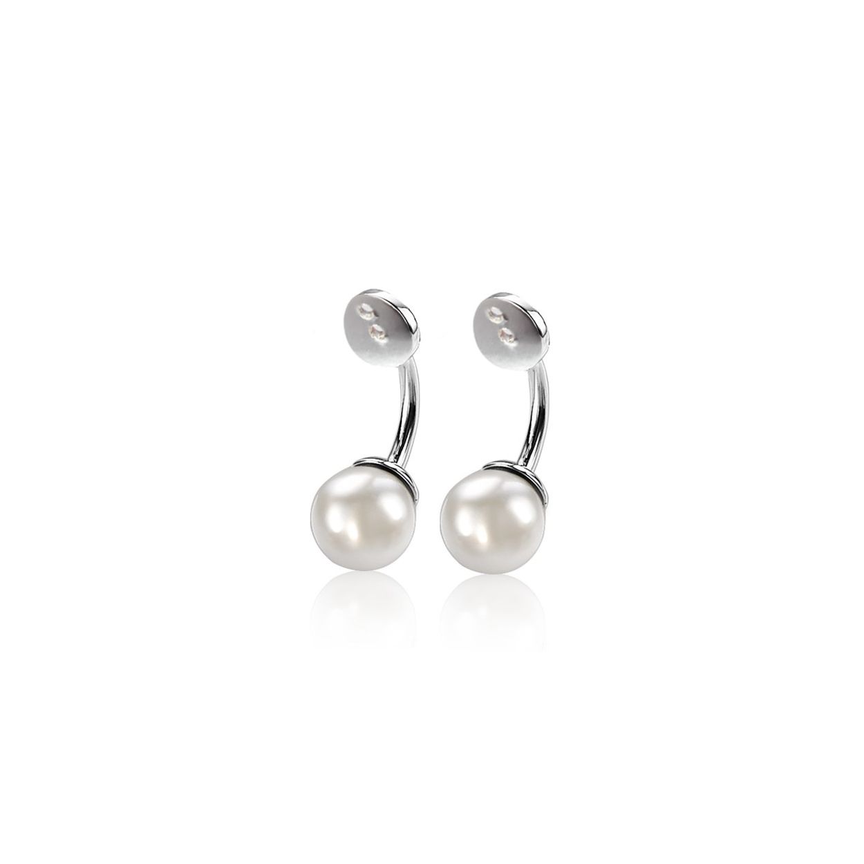 Zinzi zilveren oor-items parels 8mm wit ZIO1312