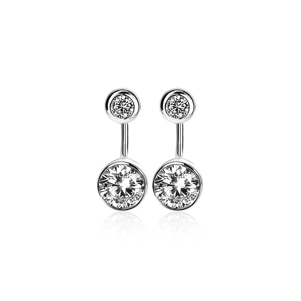 ZINZI zilveren oorsieraad met zirconia 6mm exclusief knopjes