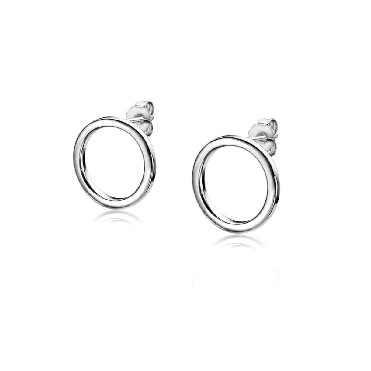 ZINZI zilveren oorknoppen rond 14,5mm ZIO1338