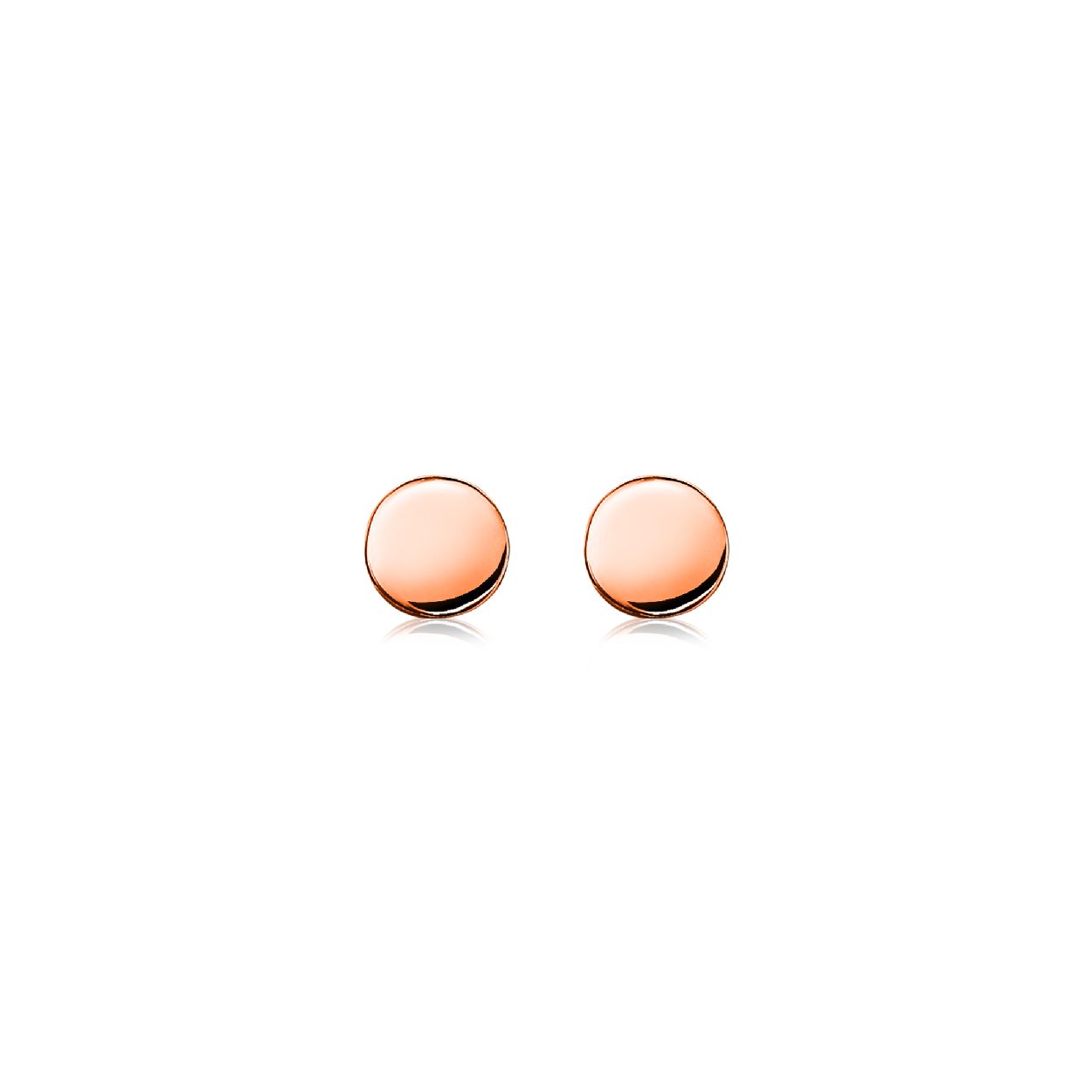 ZINZI zilveren oorknoppen rose verguld glad rond 6mm ZIO1376R