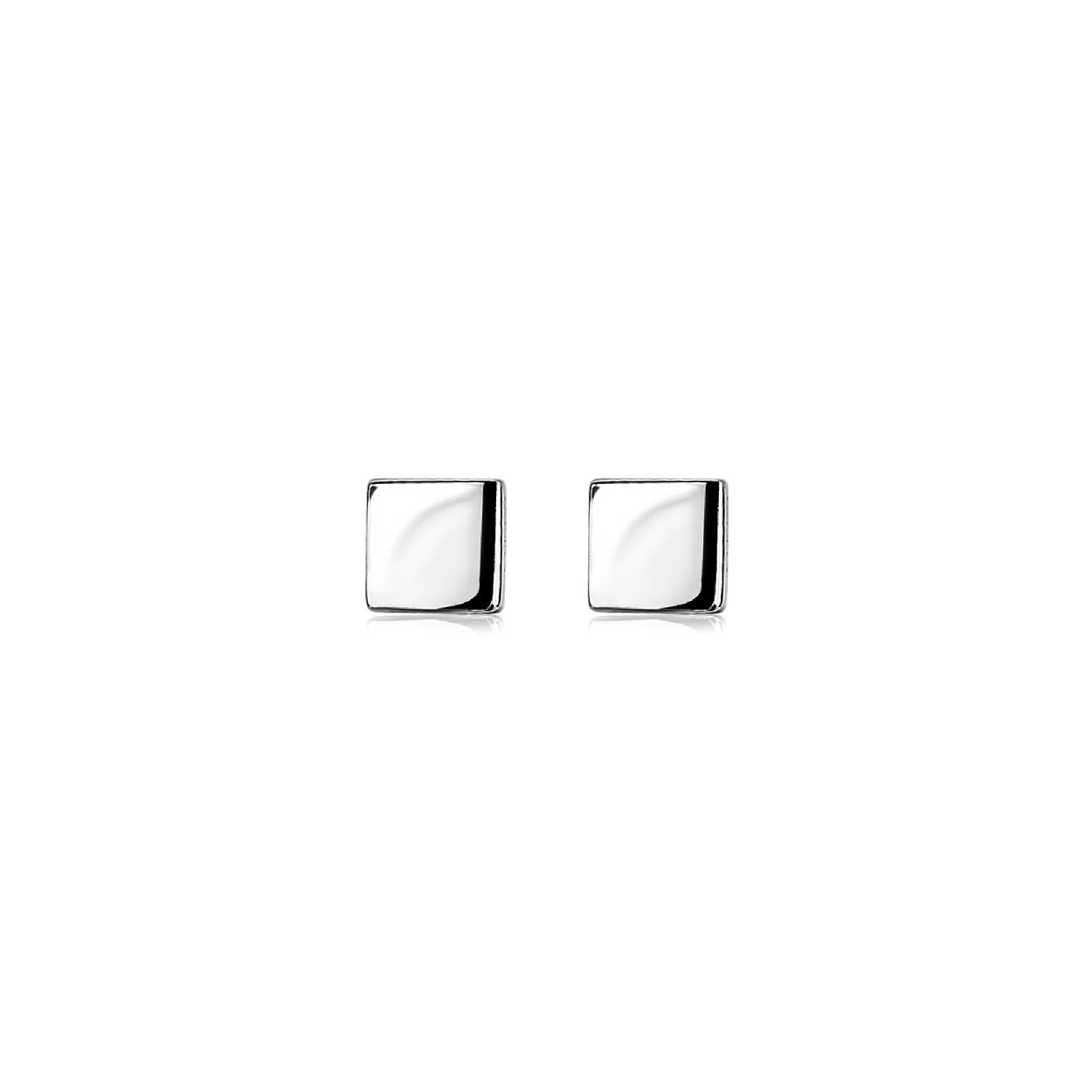 ZINZI zilveren oorknoppen glad vierkant 5,5mm ZIO1381