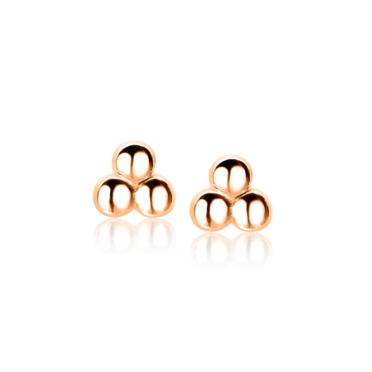 ZINZI zilveren oorknoppen rose verguld 3x bol glad 5,5mm ZIO1588R