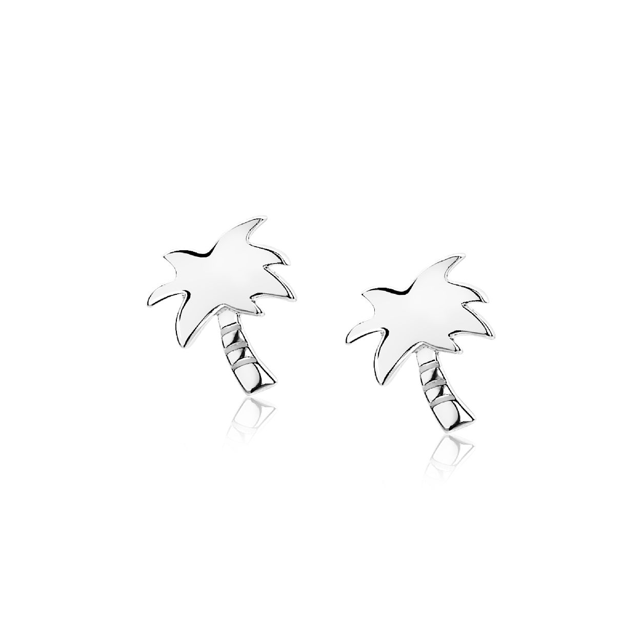 ZINZI zilveren oorknoppen palmboom 8mm ZIO1679