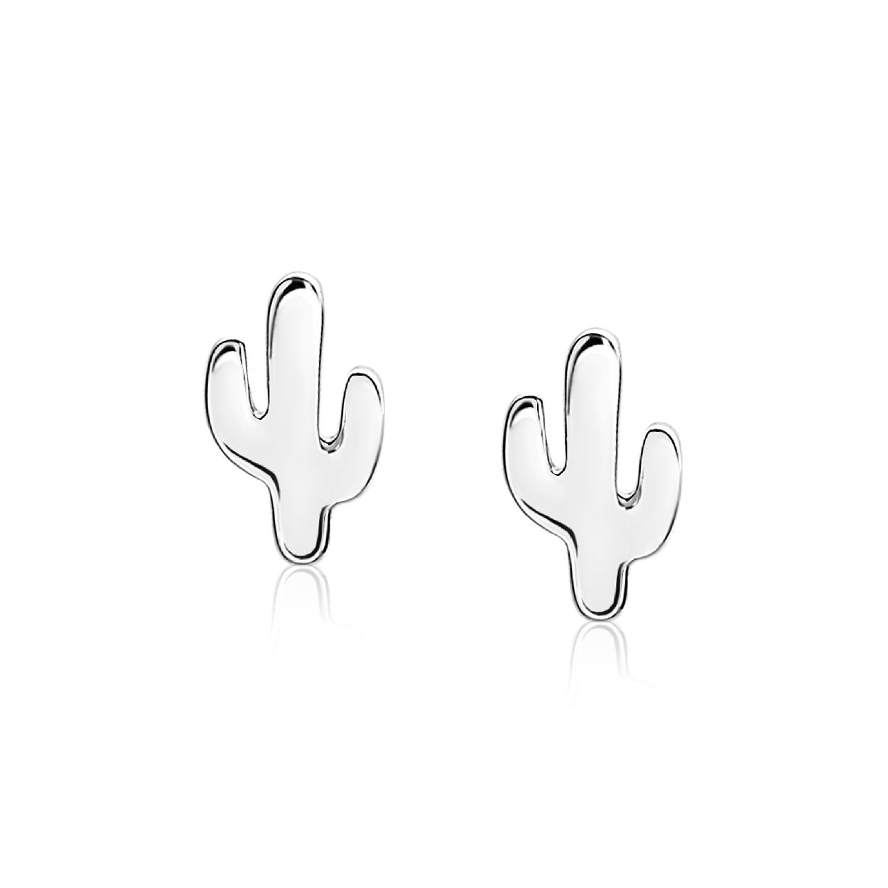 ZINZI zilveren oorknoppen cactus 8mm ZIO1680
