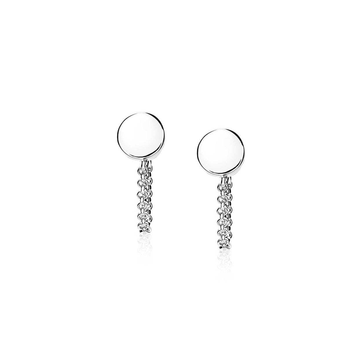ZINZI zilveren ronde oorknoppen met een jasseron ketting, die ook vastzit aan de sluiting van de oorknop. Hierdoor bungelt het kettinkje sierlijk onder je oorlel. De oorsieraden zijn vervaardigd van eerste gehalte zilver (925) en voorzien van een extra rodiumlaag voor een langdurige glans.