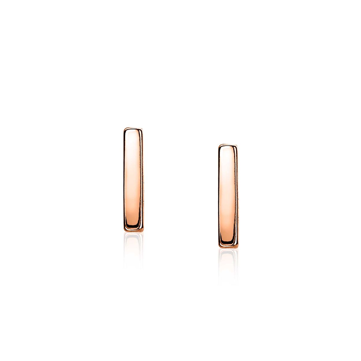 ZINZI zilveren oorknoppen rose verguld glad staafje 8mm ZIO1689R