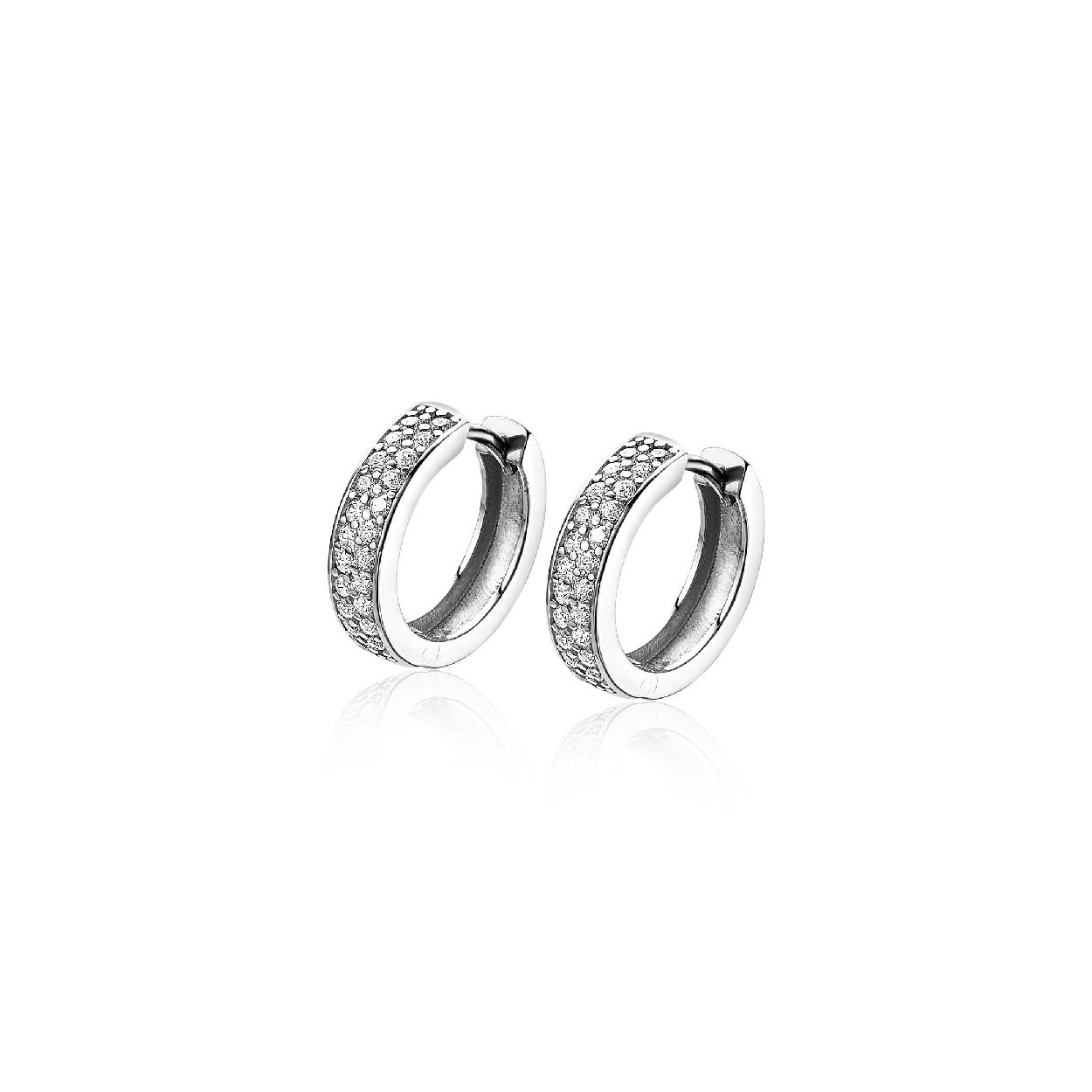 ZINZI zilveren oorringen wit 17mm ZIO1730