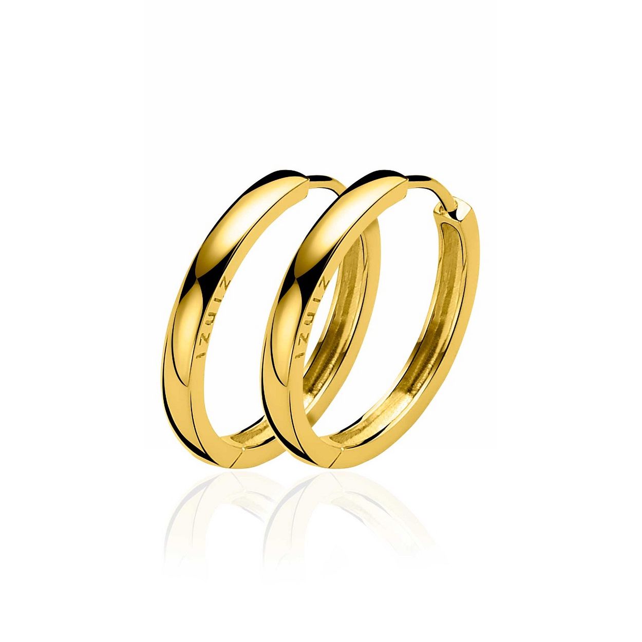 24x3mm ZINZI gold plated zilveren oorringen met scharniersluiting ZIO192G
