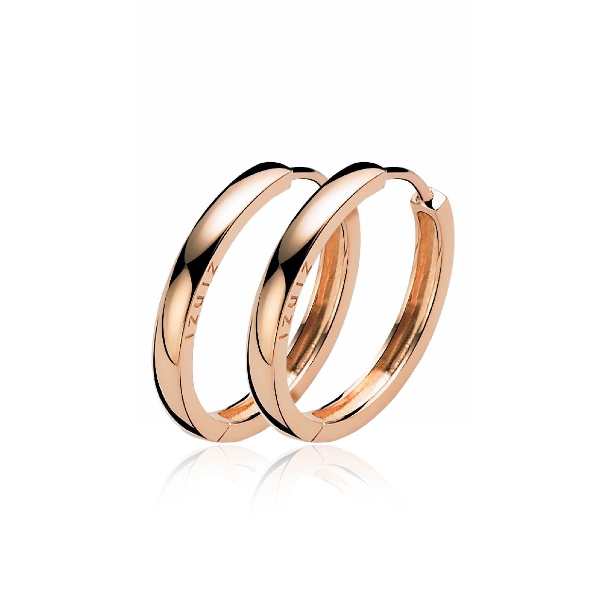 ZINZI zilveren rosé vergulde oorringen met luxe scharniersluiting. De oorringen zijn 24x3mm groot. Ideaal te combineren met ZINZI oorbedels.