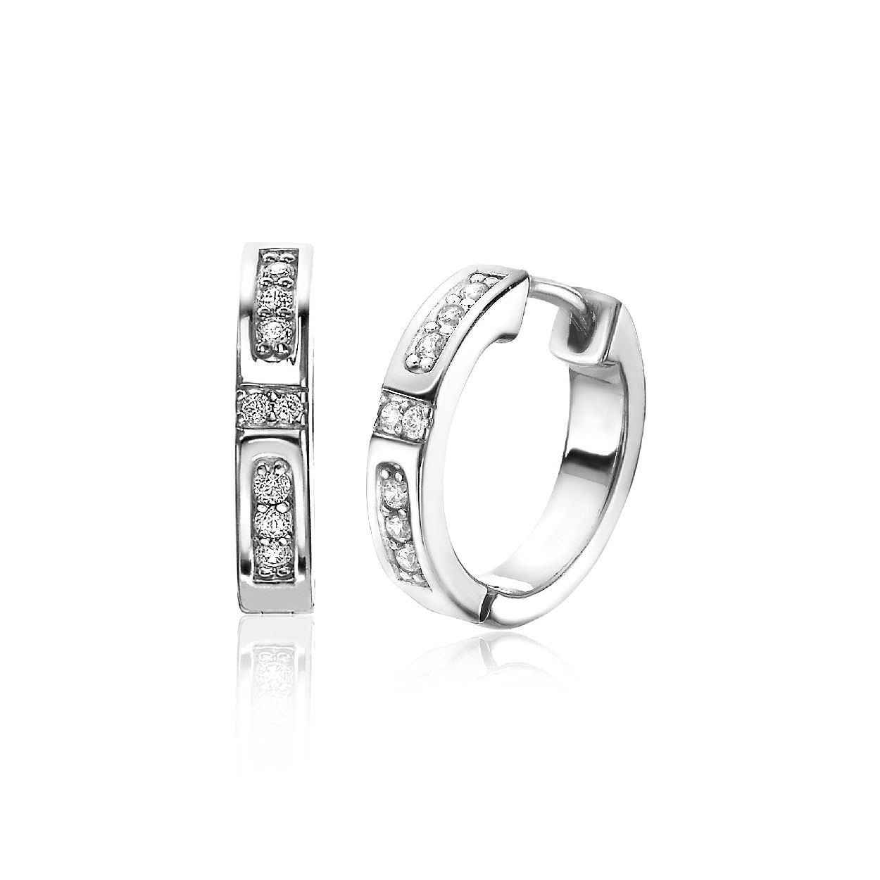 ZINZI zilveren oorringen 17x3mm witte zirconia's ZIO1957