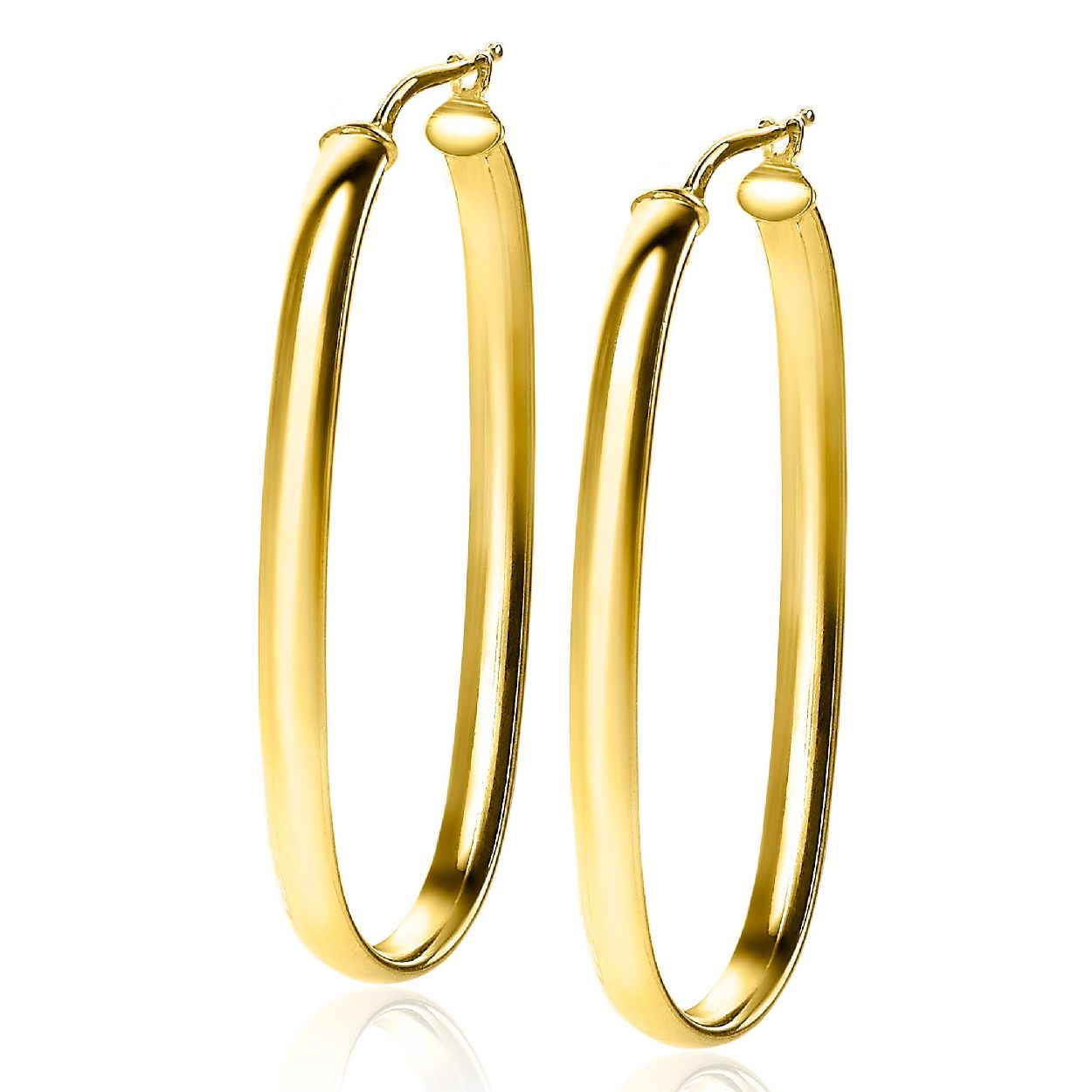 ZINZI zilveren oorringen 14K geel verguld 49x25mm ovaal ZIO2165G