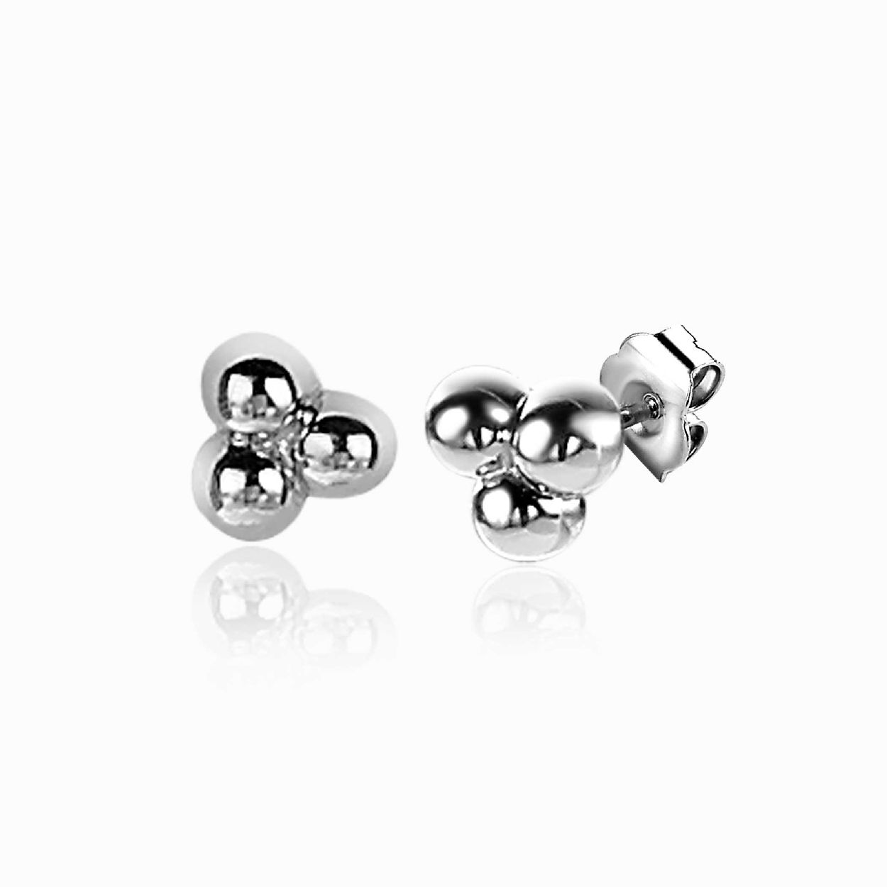4mm ZINZI zilveren oorknopjes 3 bolletjes ZIO2169