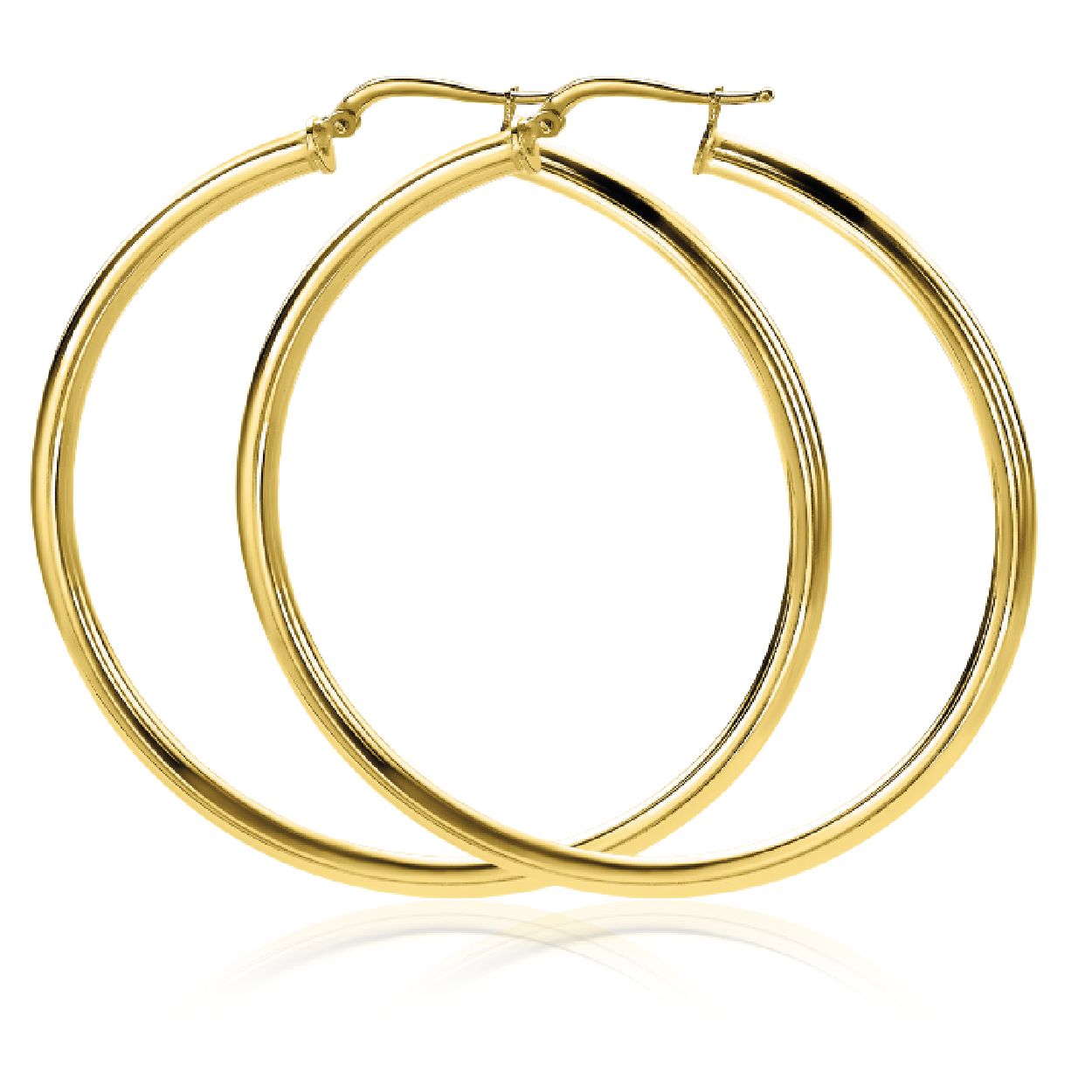 ZINZI zilveren oorringen 14K geel verguld 56x3mm rond ZIO2216G