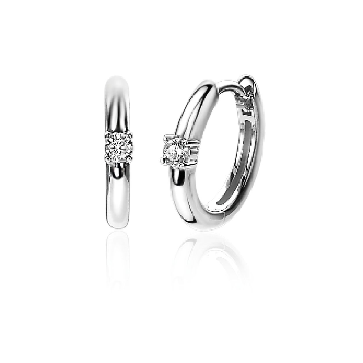ZINZI zilveren oorringen 13x2mm rond wit ZIO2224