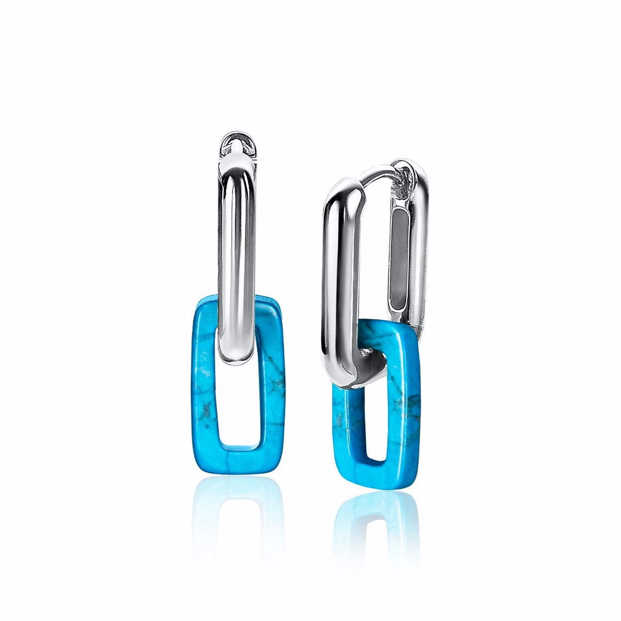 Creolen met turquoise 