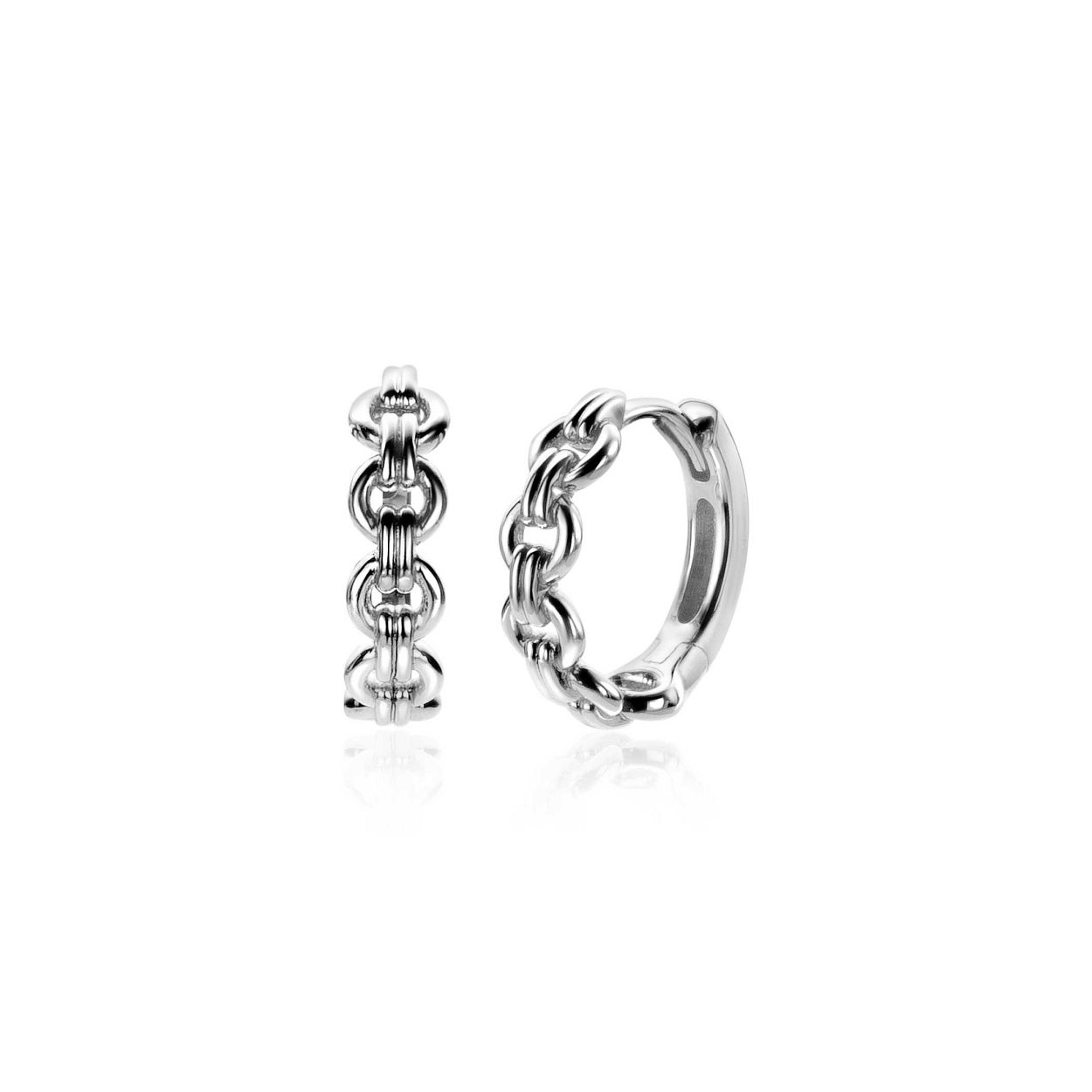 ZINZI zilveren schakel oorringen (15x4mm) met aan de voorzijde grote ronde schakels die aan elkaar verbonden zijn met dubbele banen. Met luxe scharniersluiting. Maak je look helemaal af met de bijpassende ring. Vervaardigd van eerste gehalte zilver (925) en voorzien van een extra rodiumlaag voor een langdurige glans.