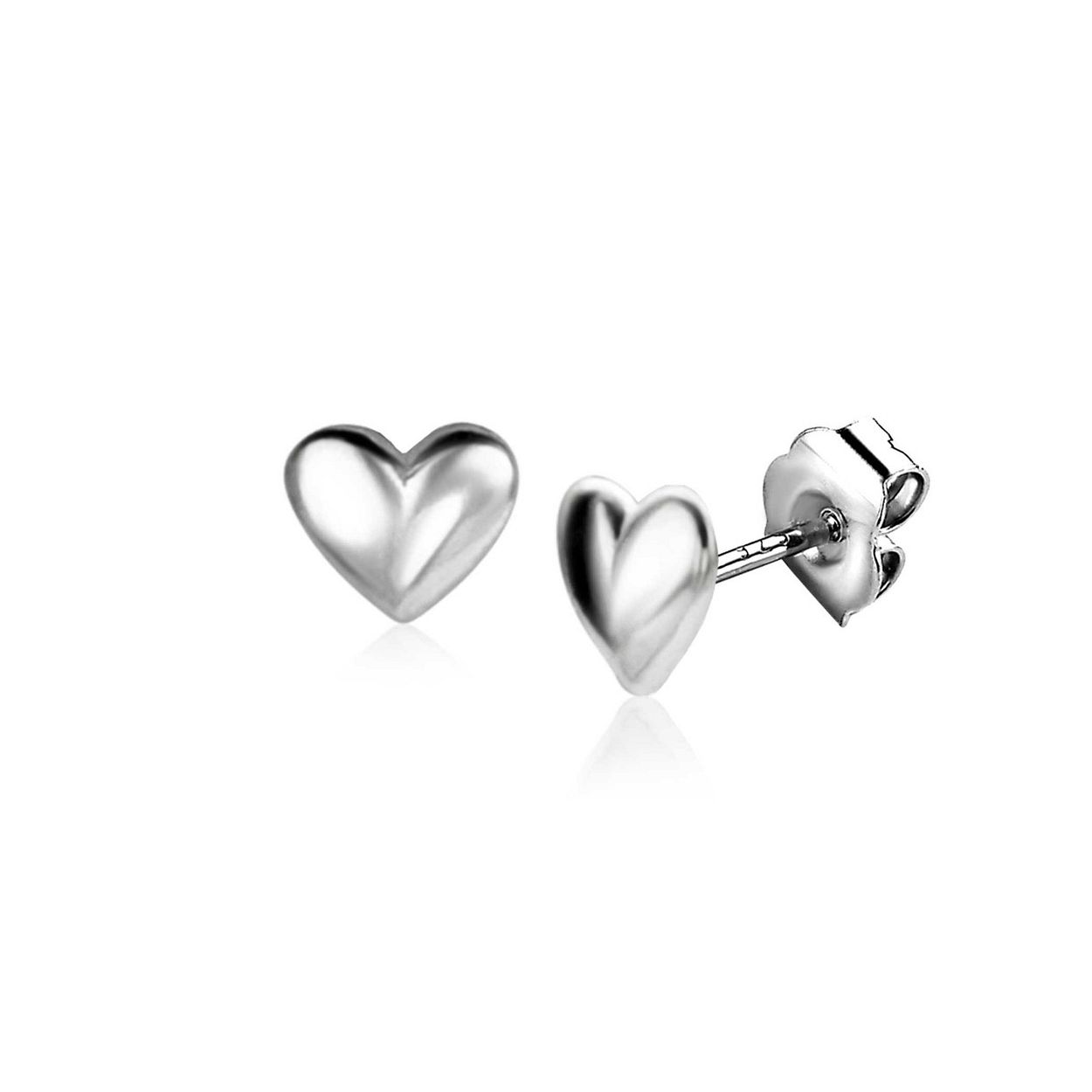 ZINZI zilveren oorknopjes in de vorm van een hartje. De hartjes zijn 4mm. Deze subtiele oorknopjes blinken uit in hun eenvoud en zijn geschikt voor elke gelegenheid! Vervaardigd van eerste gehalte zilver (925) en met extra rodiumlaag.