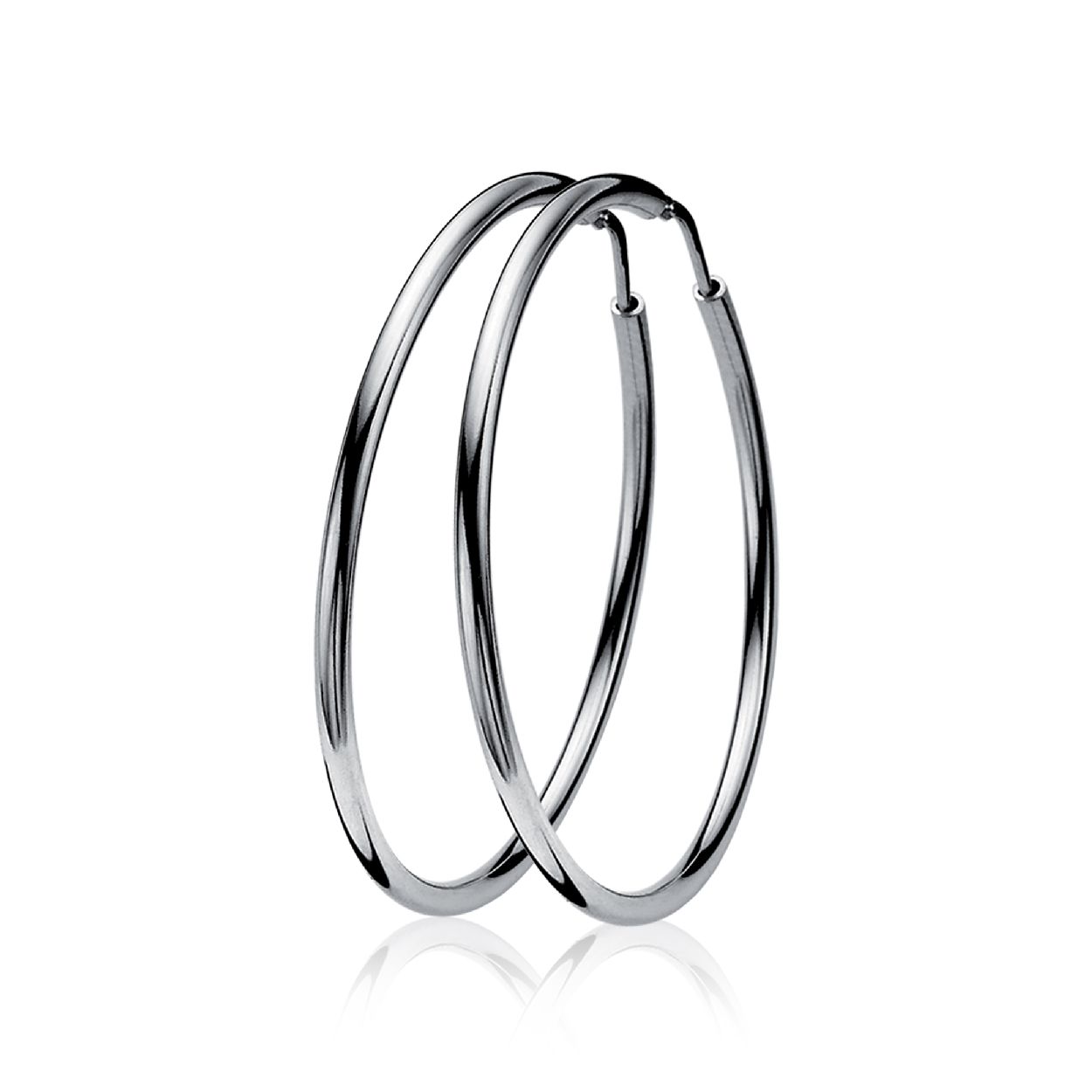 ZINZI zilveren creolen 35 x 2mm glad ZIO435