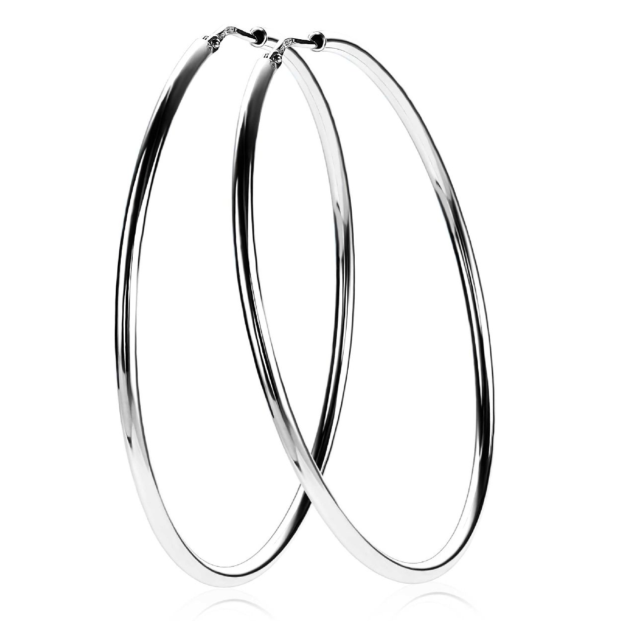 ZINZI zilveren creolen 55 x 2mm glad ZIO437
